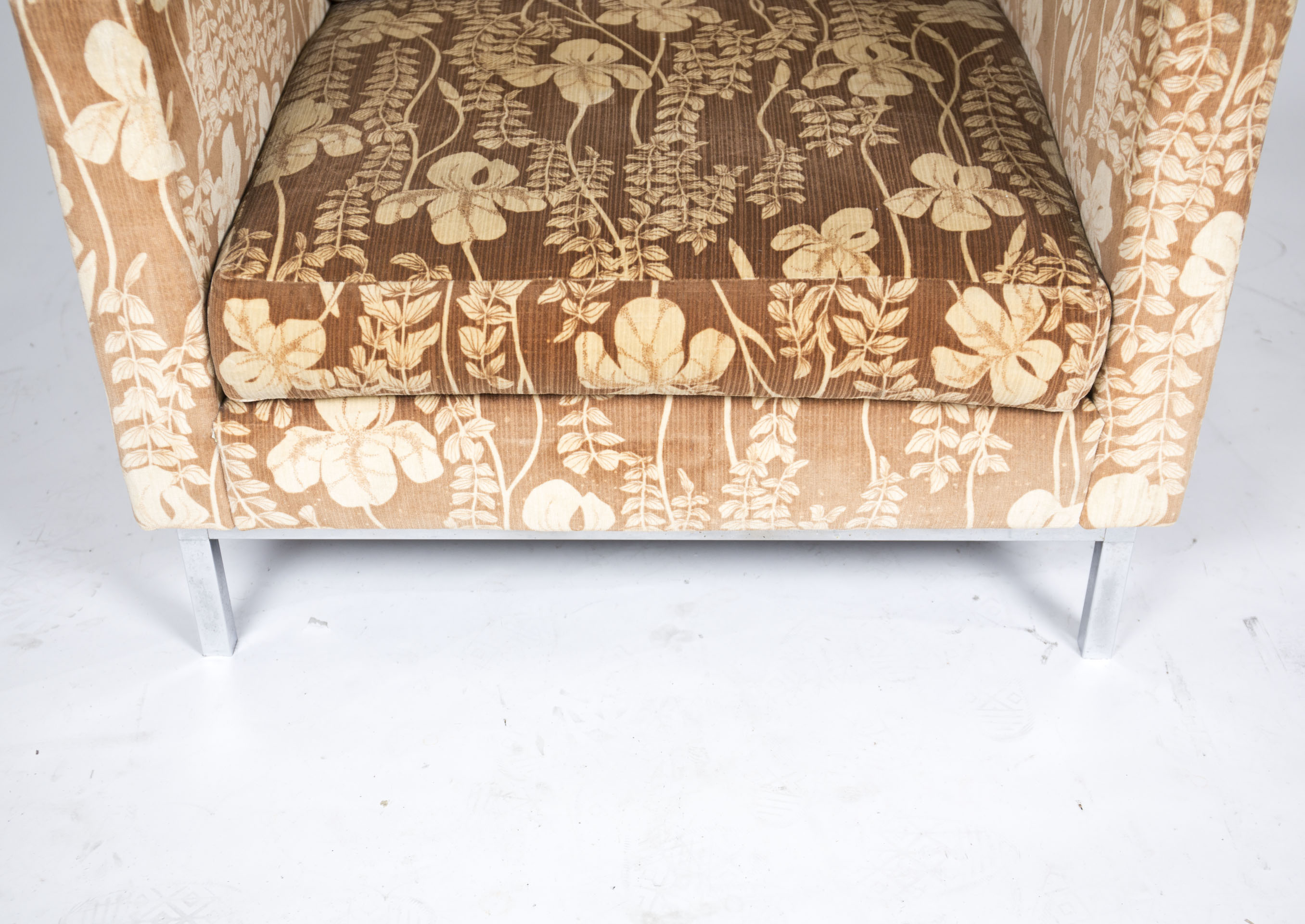 Style of Florence Knoll Mid Century Modern Upholstered Armchair