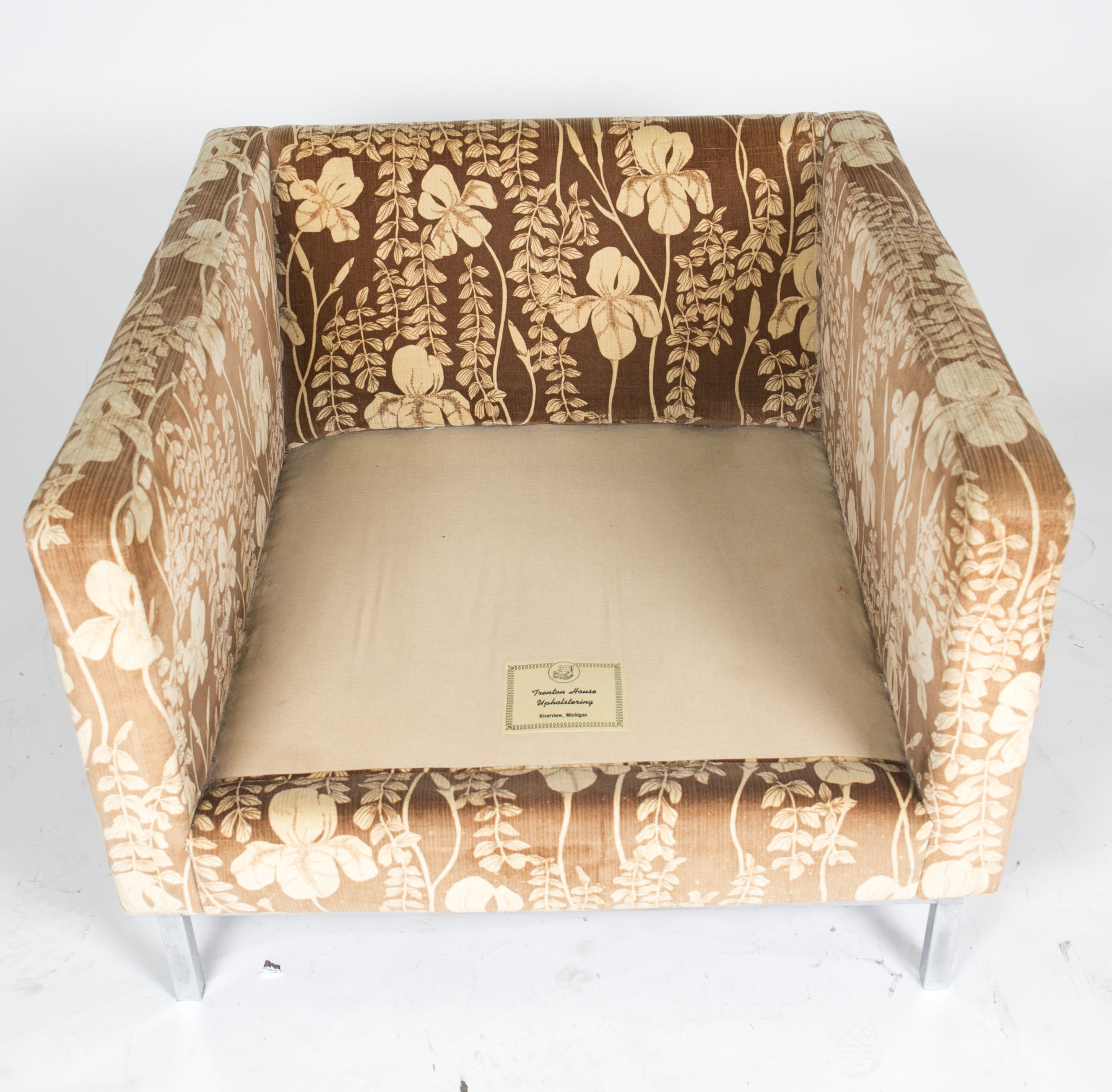 Style of Florence Knoll Mid Century Modern Upholstered Armchair