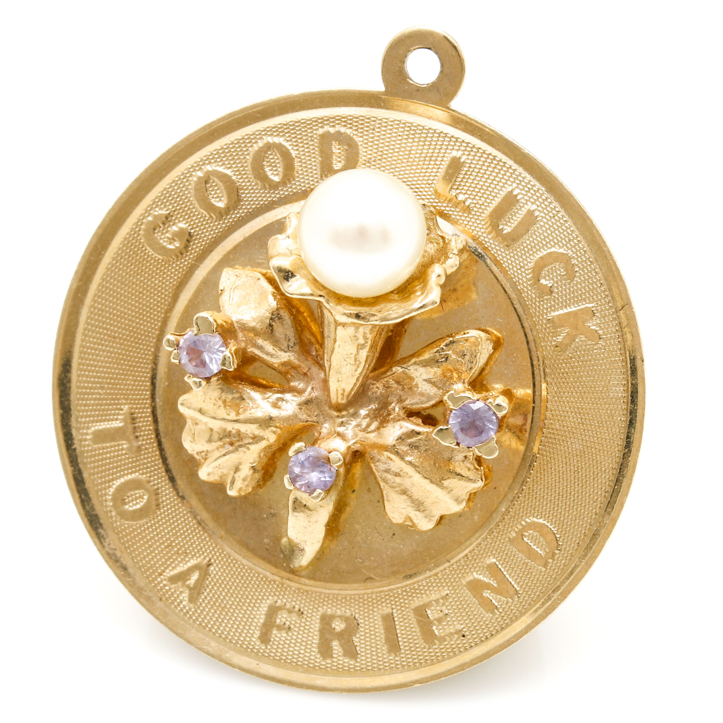 14K Yellow Gold Bracelet and Charm