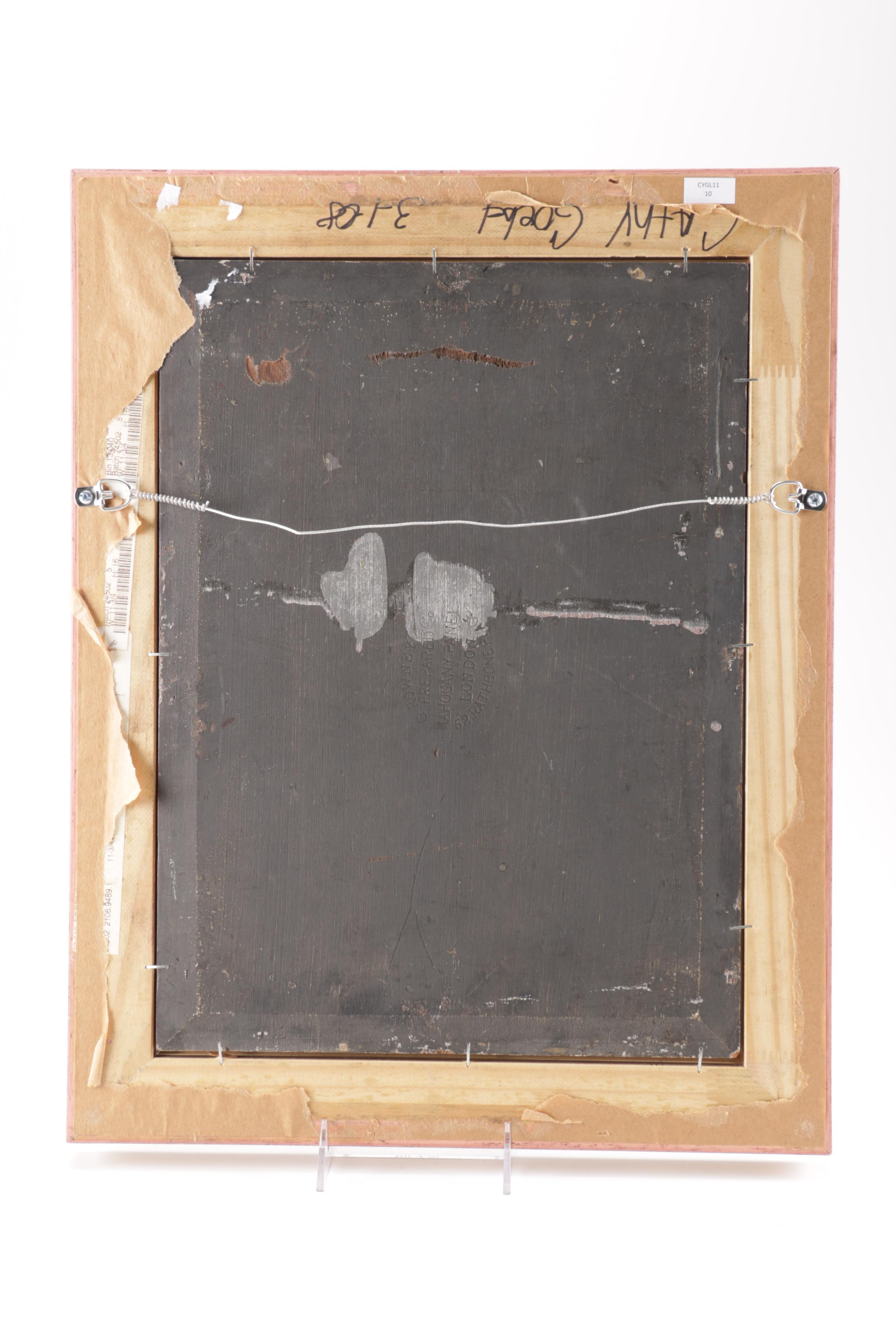 Attributed to Percy Thomas Oil Painting on Mahogany Panel "Fresh Flowers"