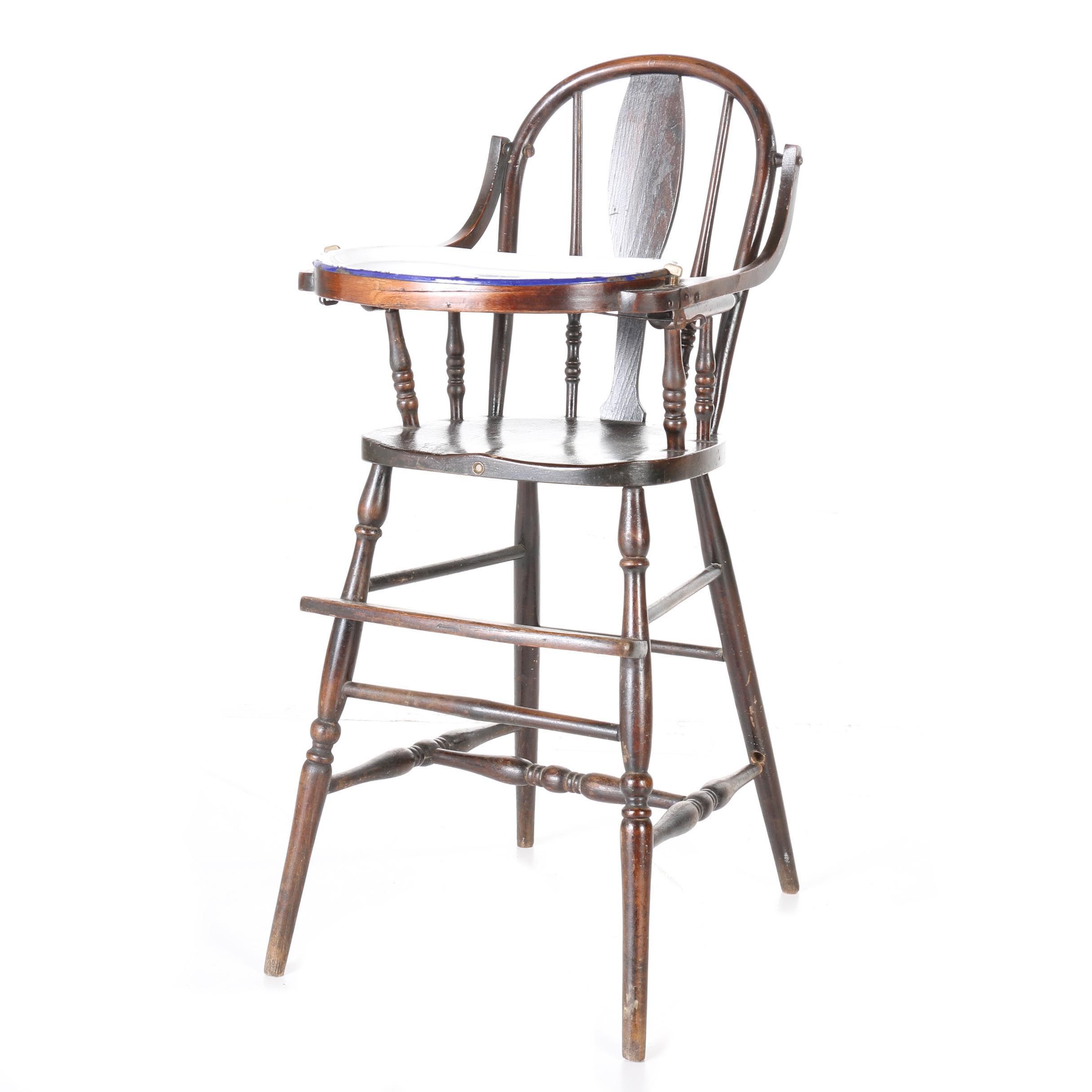 Vintage Walnut Windsor Style Highchair
