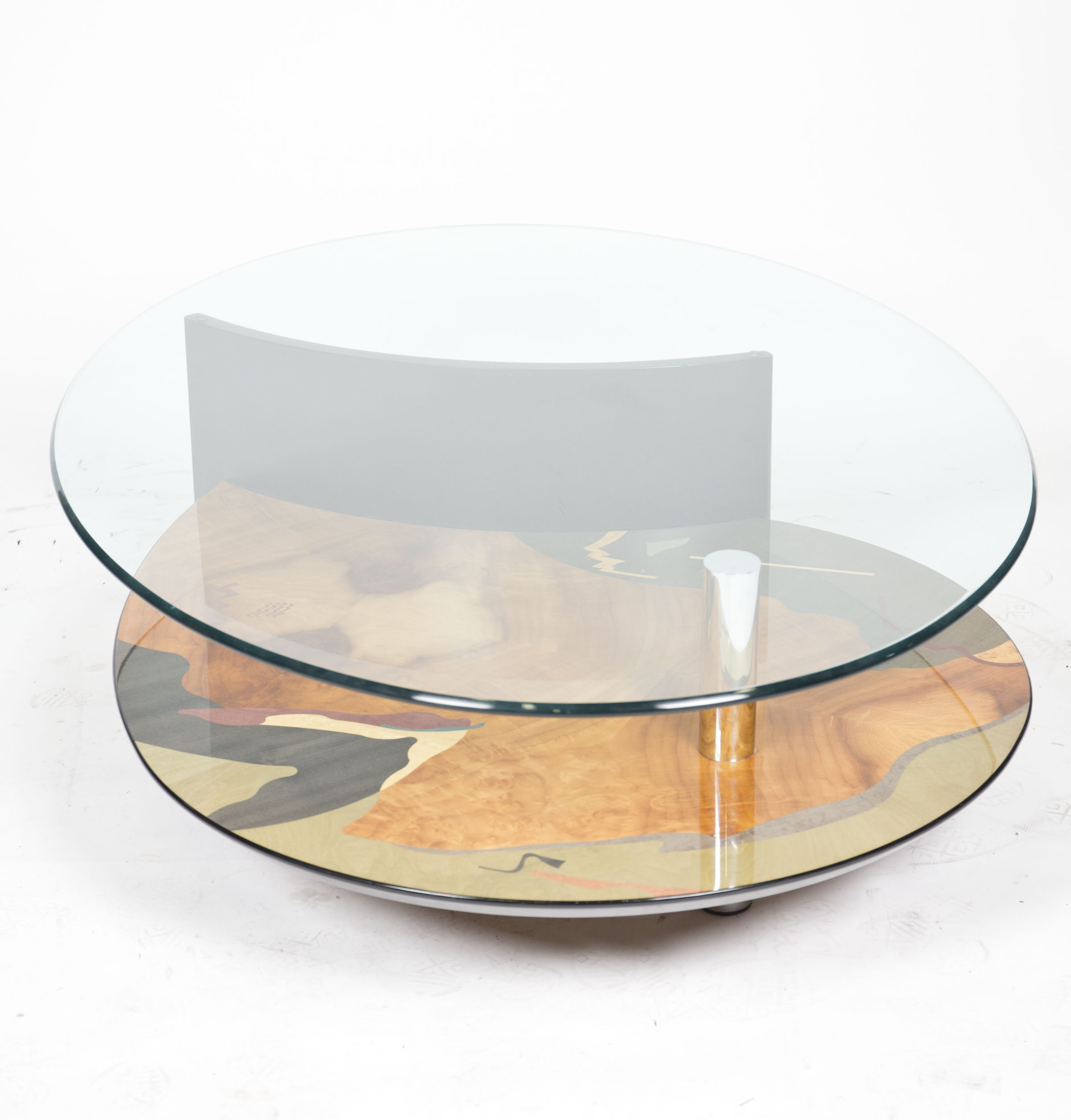 1980s Modern Glass Top Coffee Table