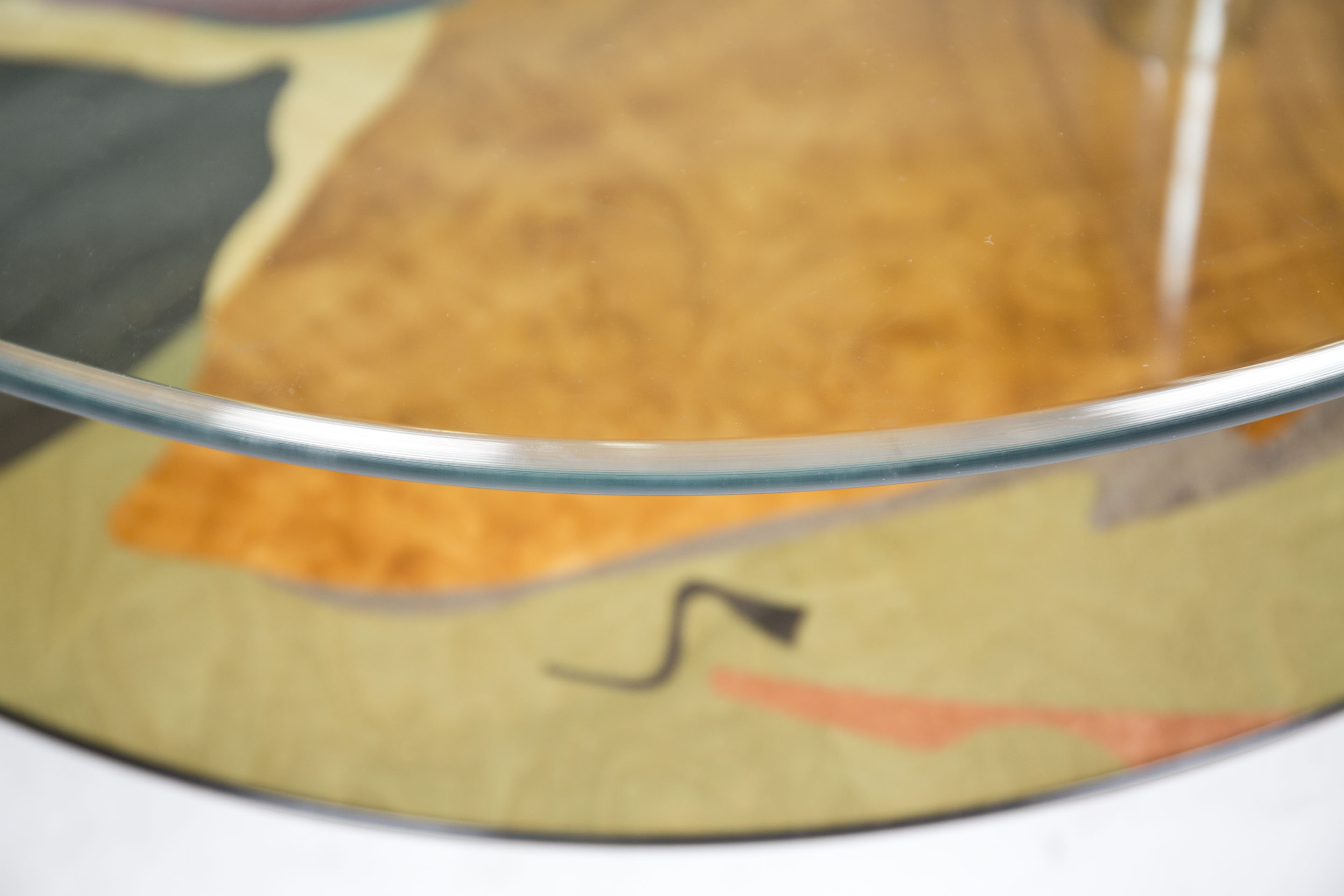 1980s Modern Glass Top Coffee Table