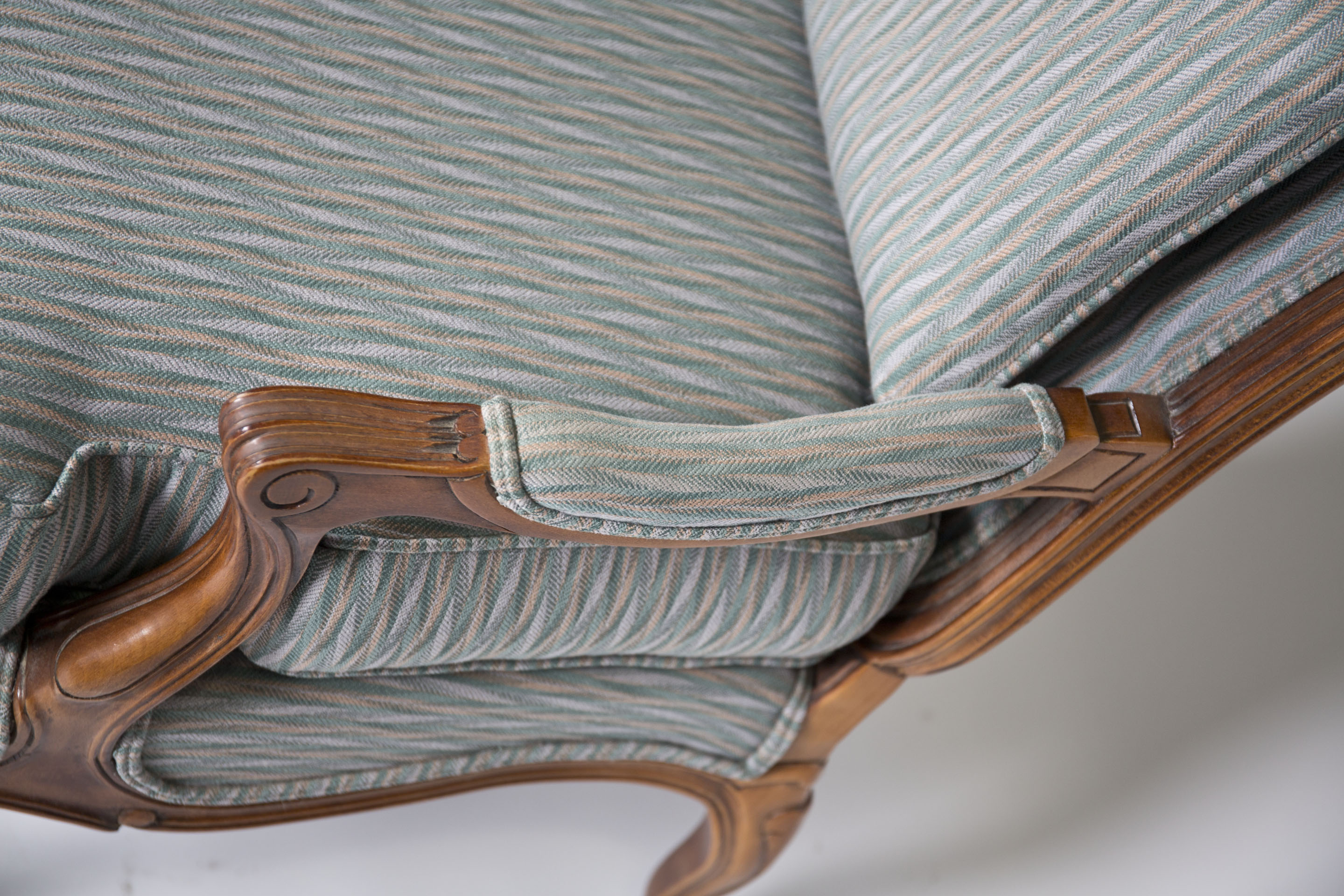 Vintage Louis XV Style Upholstered Fauteuil