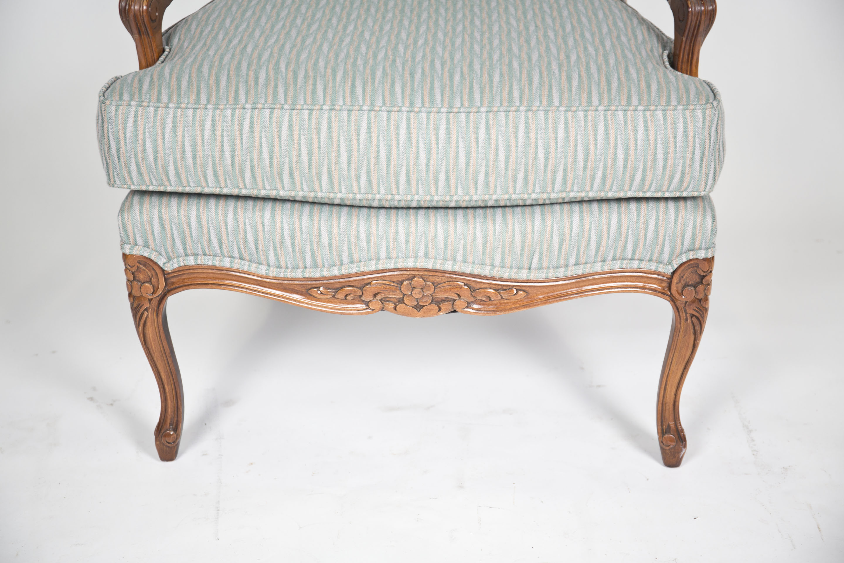Vintage Louis XV Style Upholstered Fauteuil