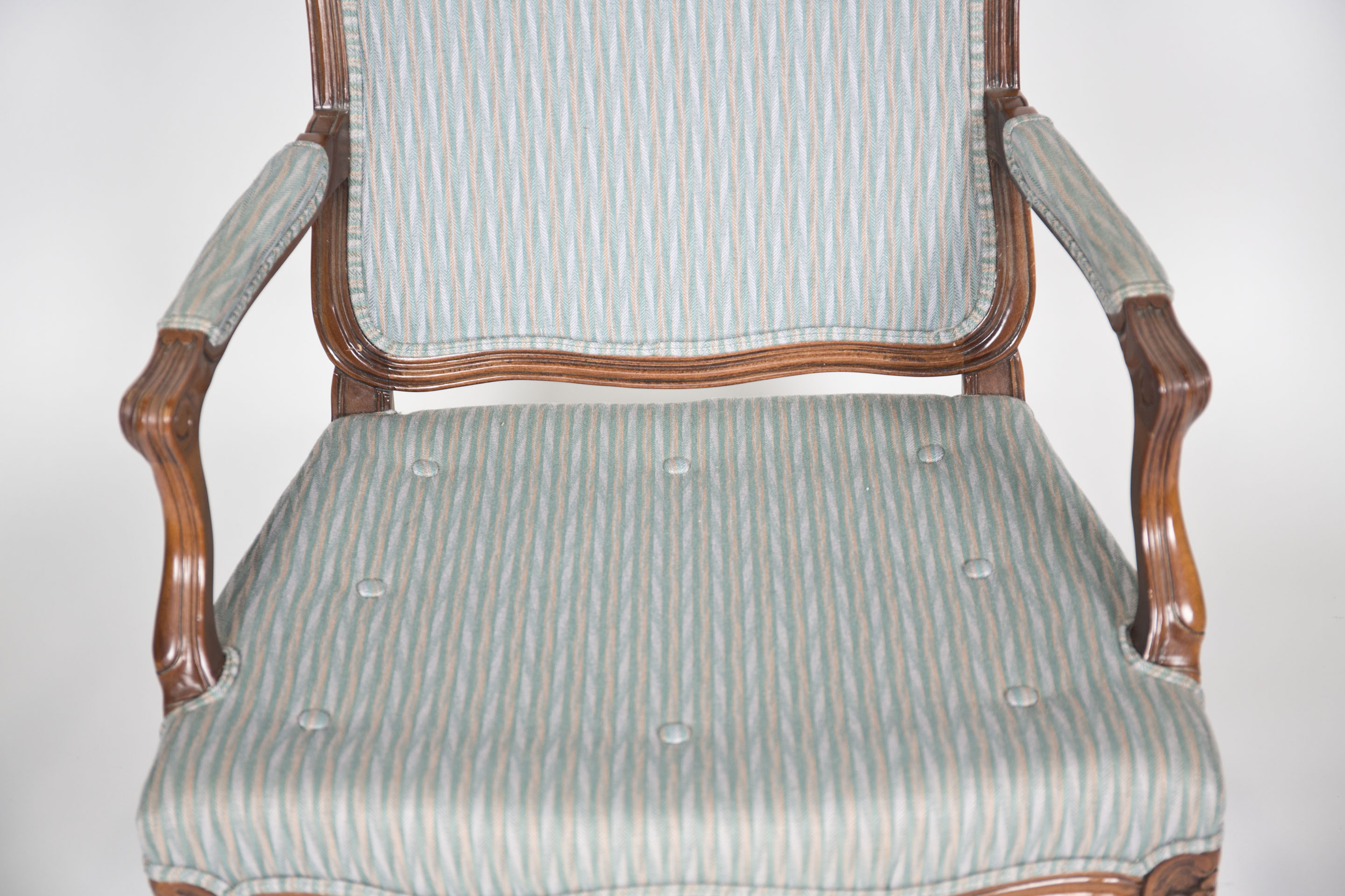 Vintage Louis XV Style Upholstered Fauteuil