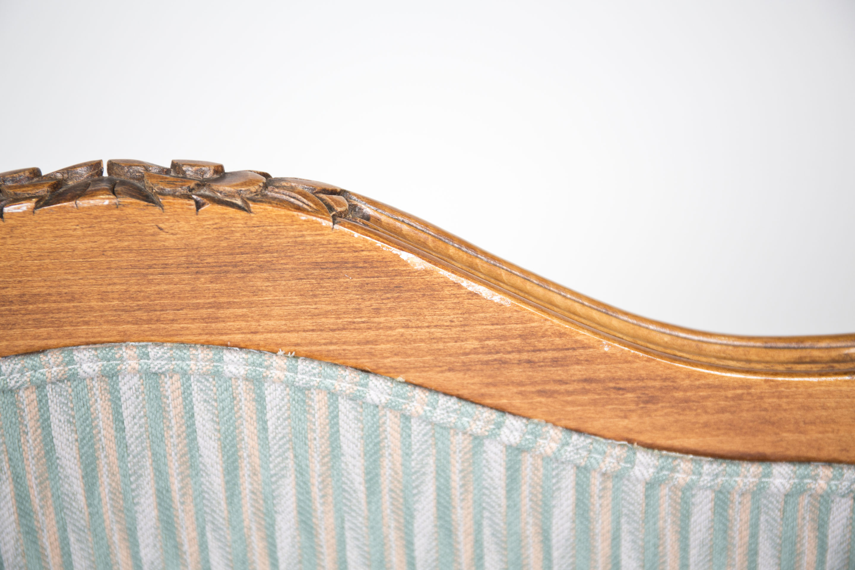 Vintage Louis XV Style Upholstered Fauteuil