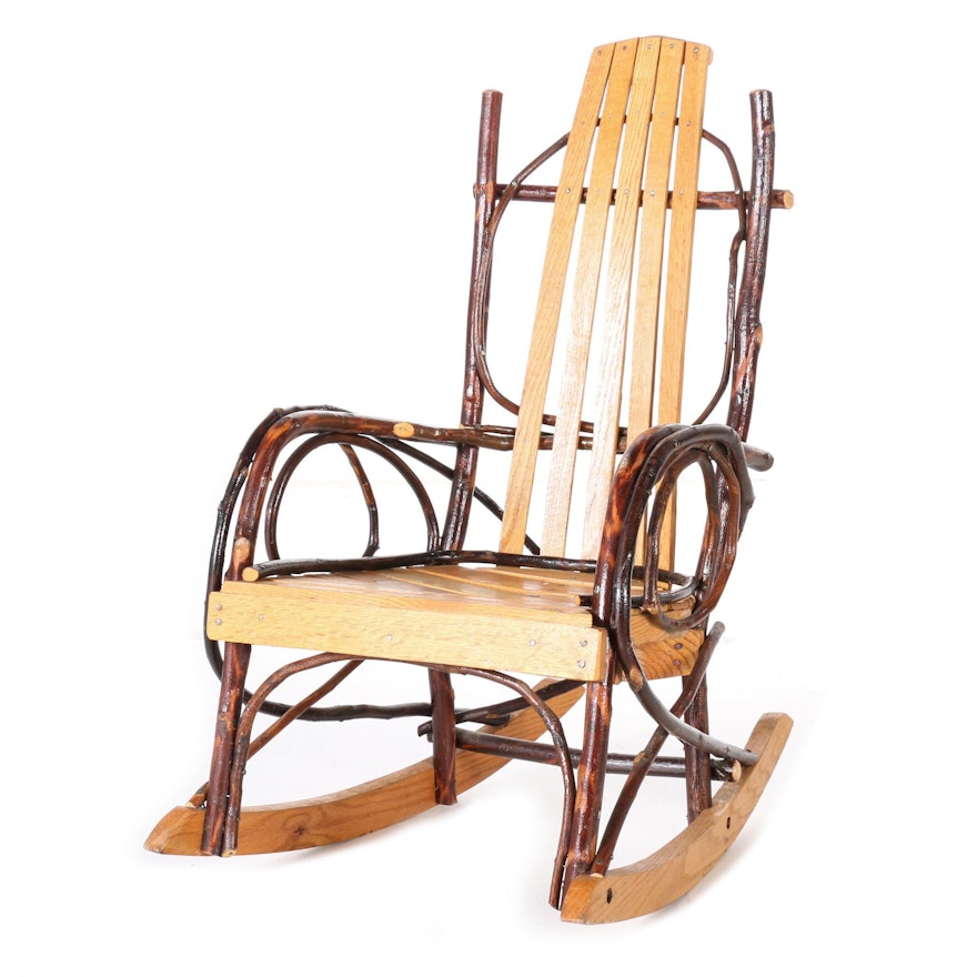 Rustic Wooden Rocking Chair