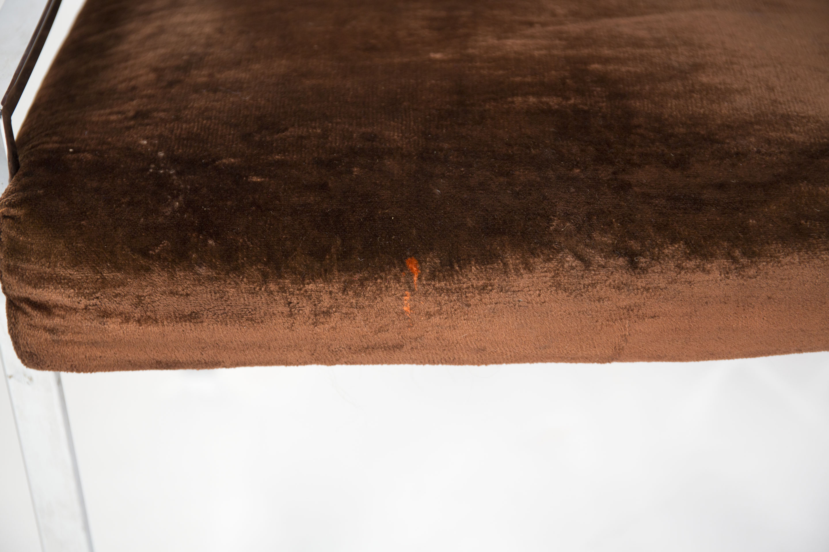 Chrome and Velour Lounge Chairs