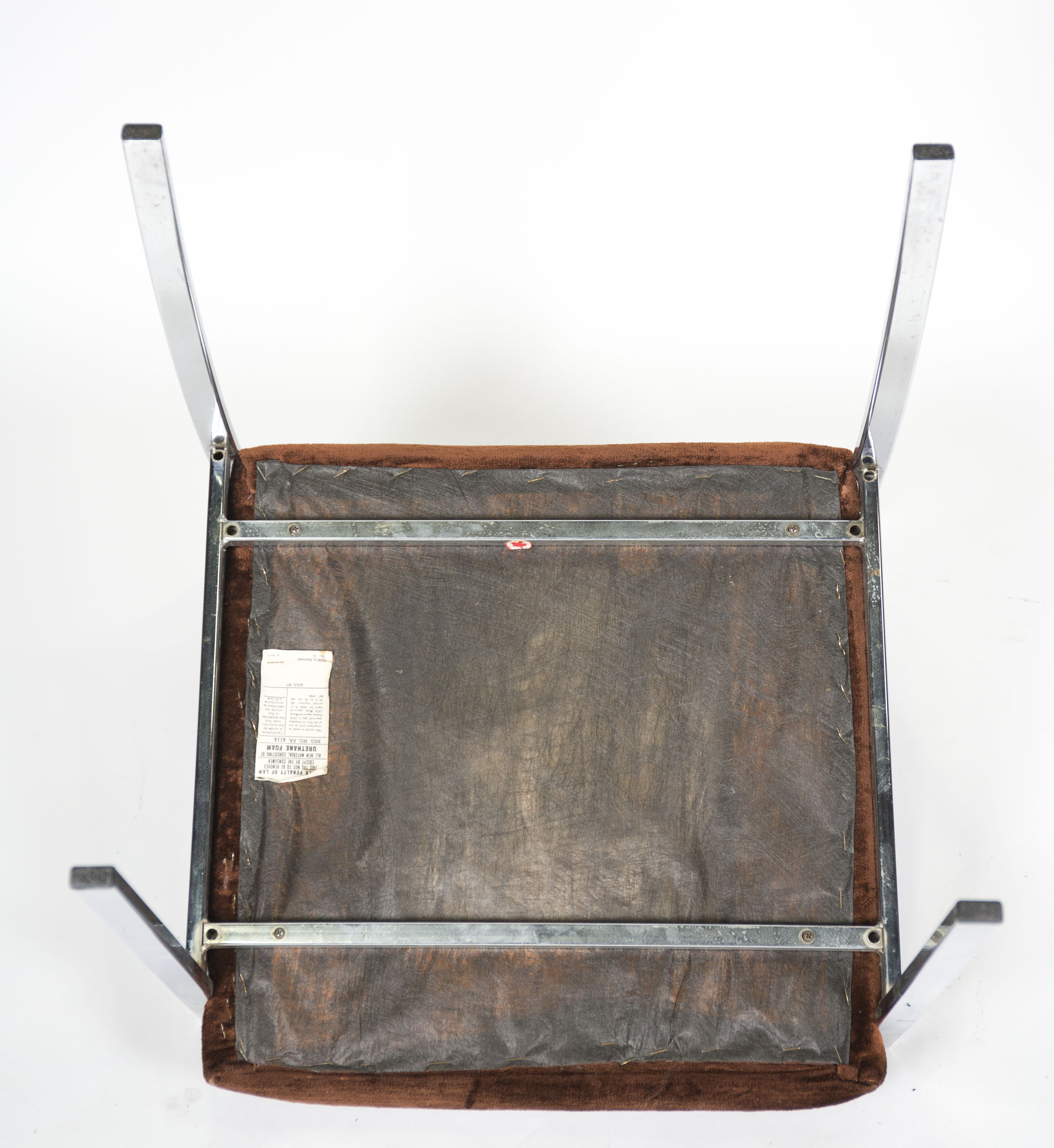 Chrome and Velour Lounge Chairs