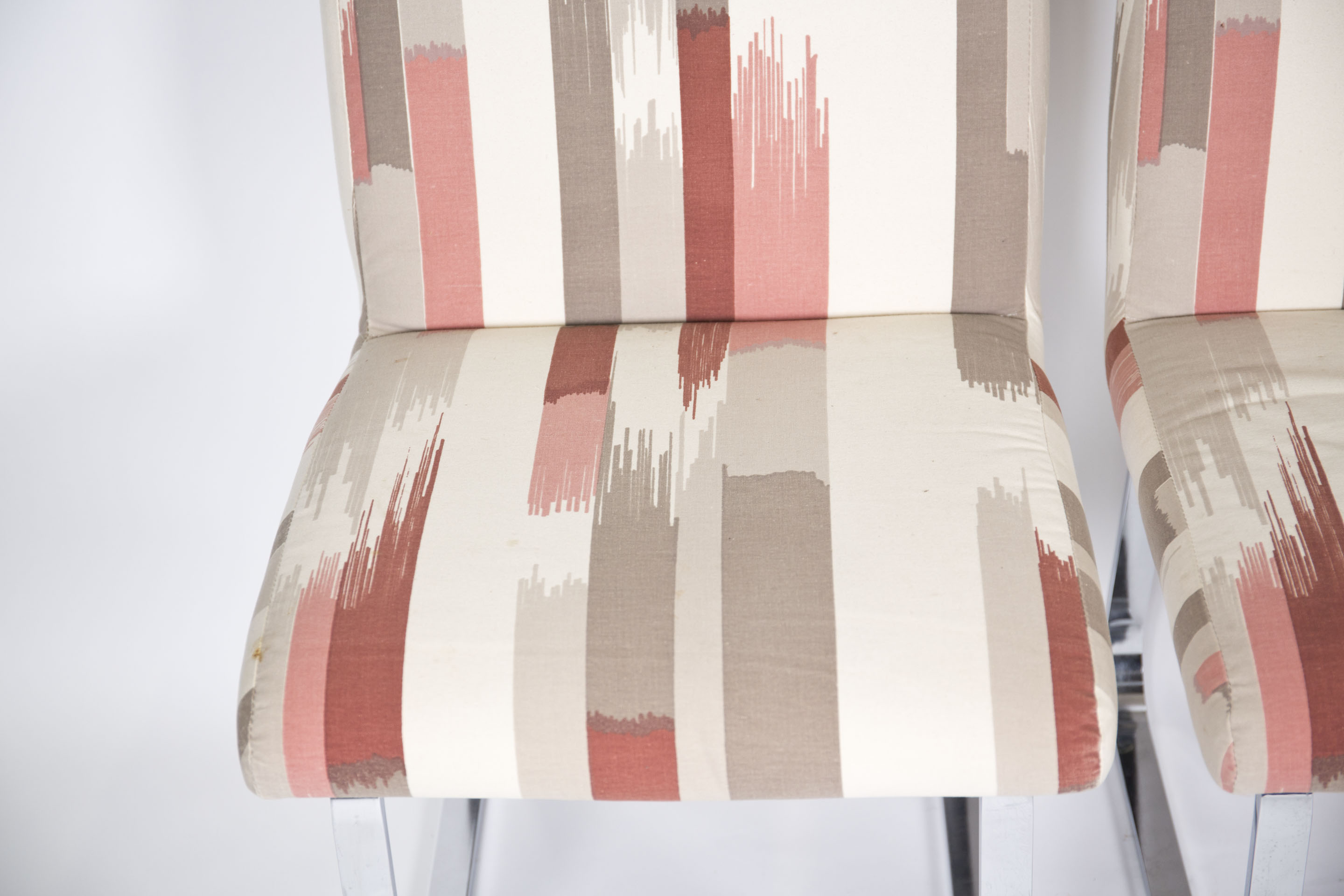 Mid Century Modern Upholstered Metal Frame Chairs by Design Institute America