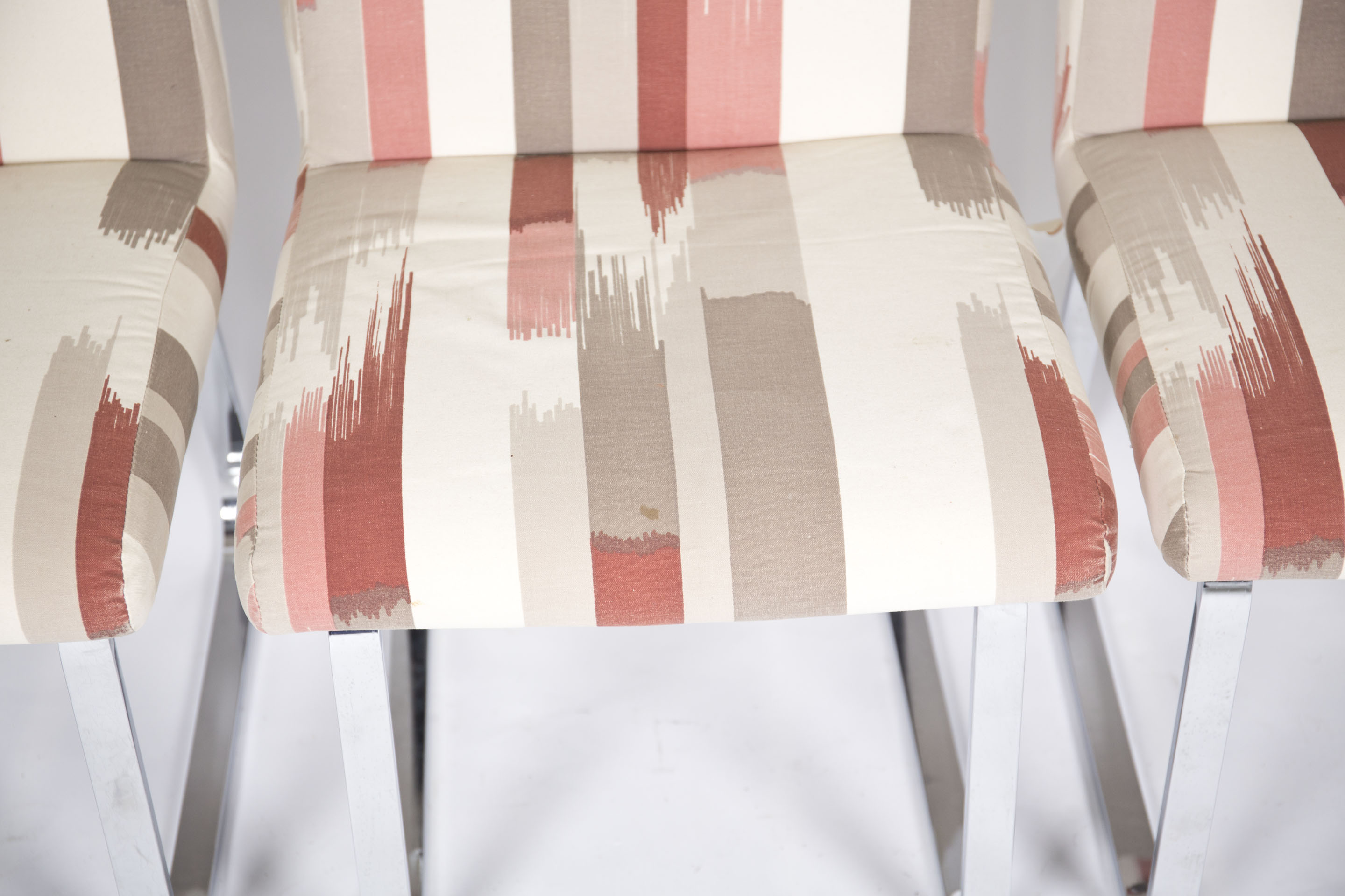 Mid Century Modern Upholstered Metal Frame Chairs by Design Institute America