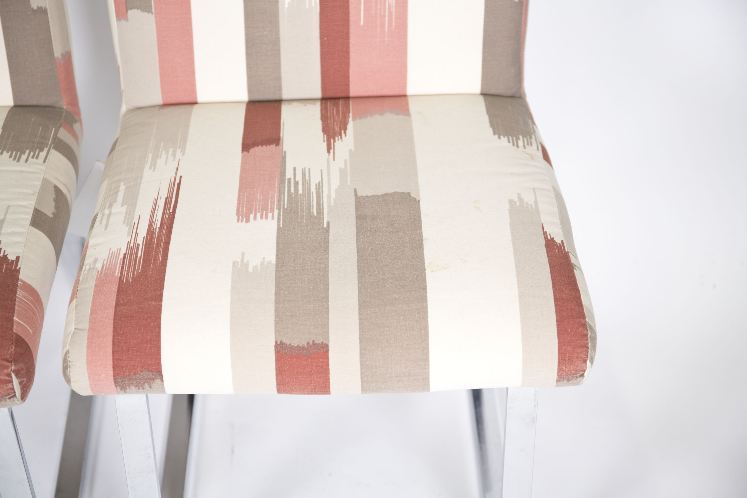 Mid Century Modern Upholstered Metal Frame Chairs by Design Institute America