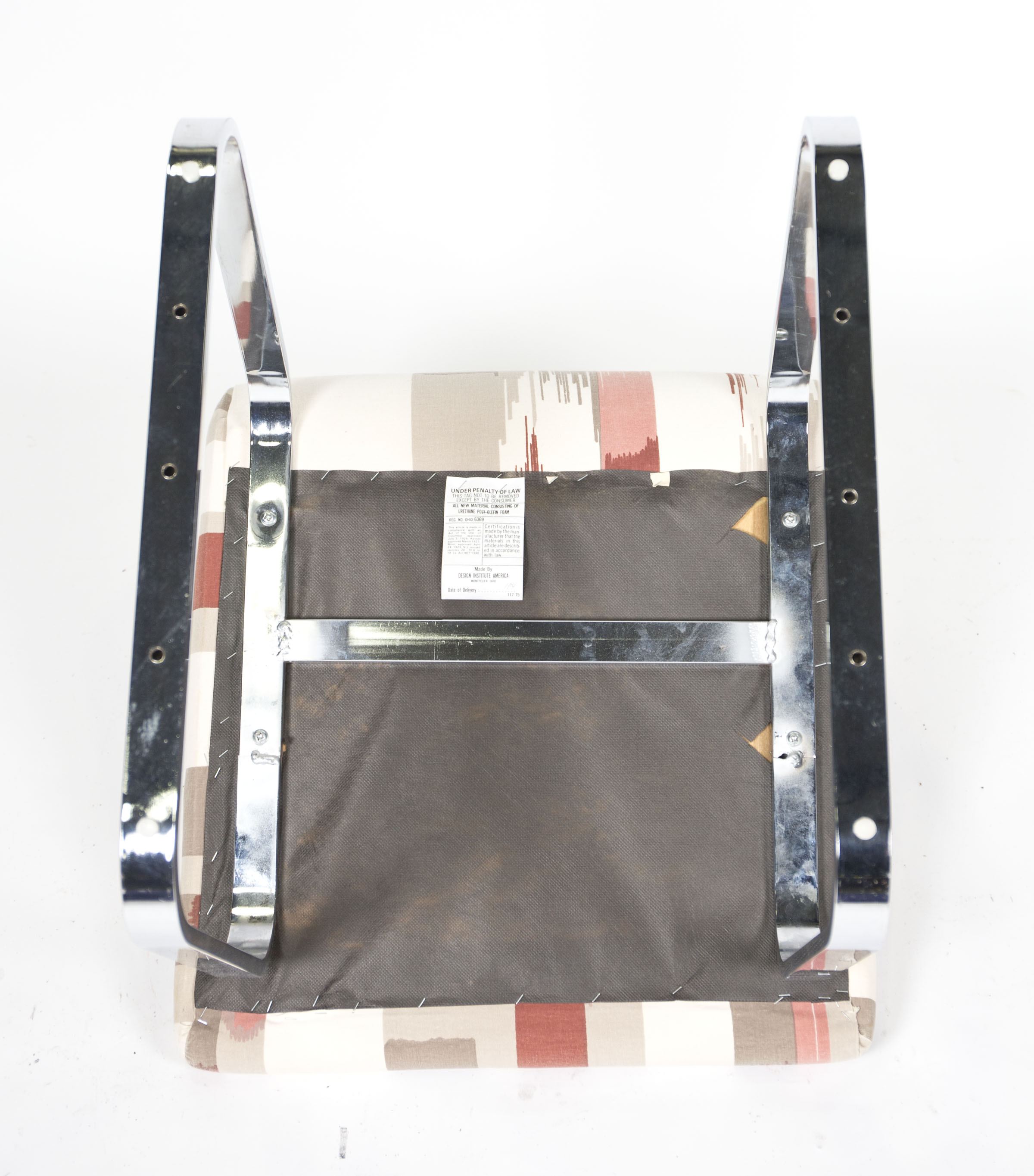 Mid Century Modern Upholstered Metal Frame Chairs by Design Institute America