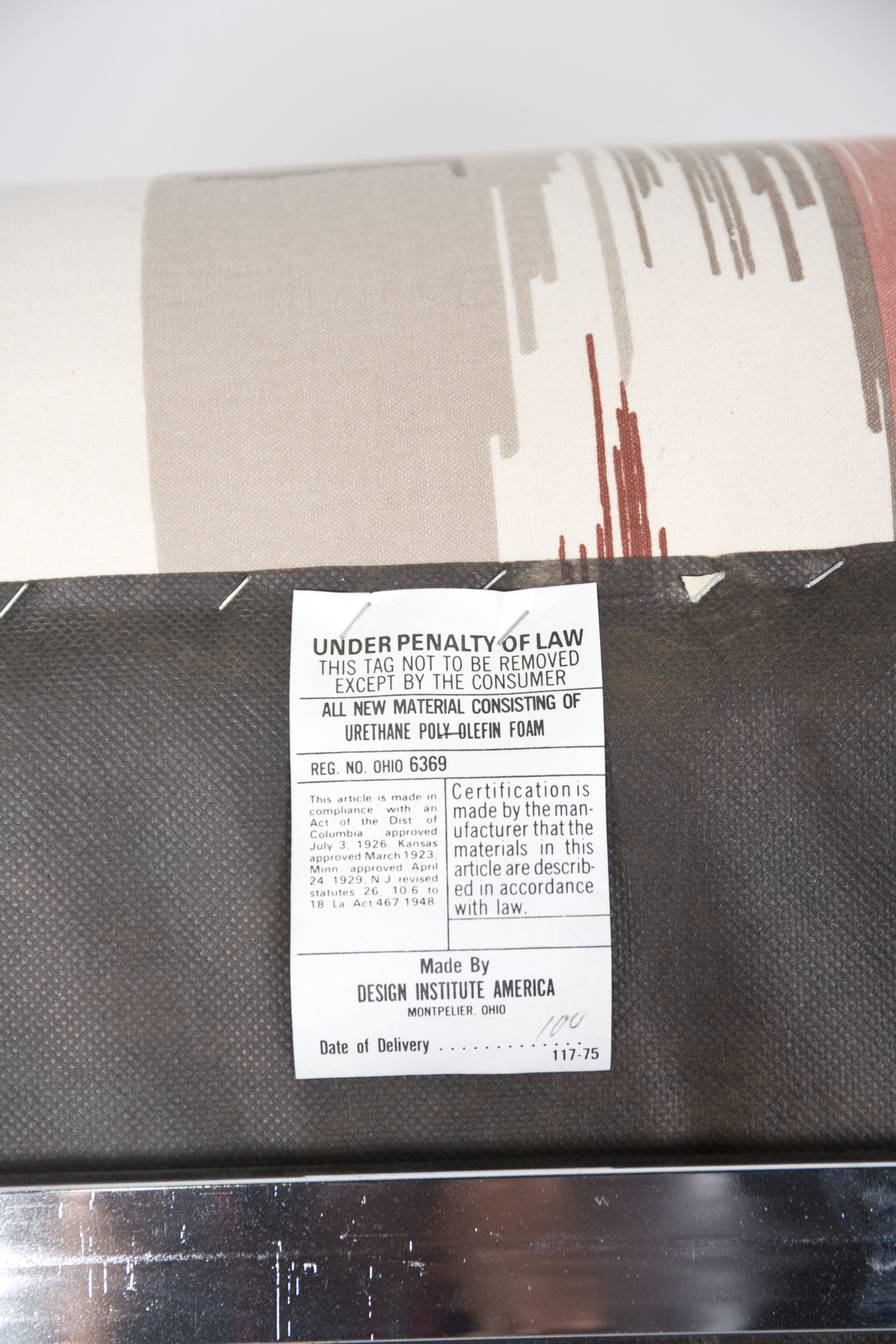 Mid Century Modern Upholstered Metal Frame Chairs by Design Institute America