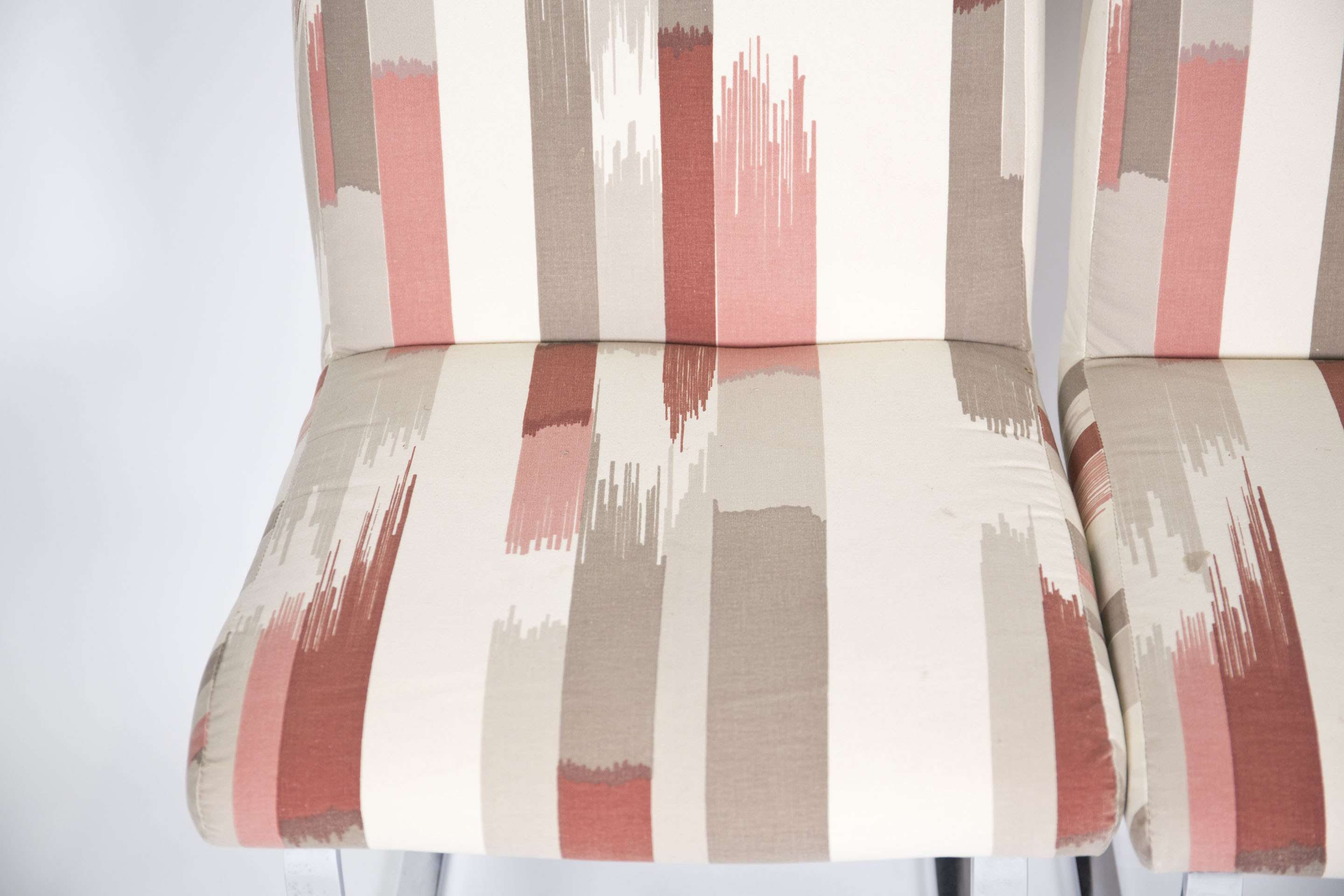 Mid Century Modern Upholstered Metal Frame Chairs by Design Institute America