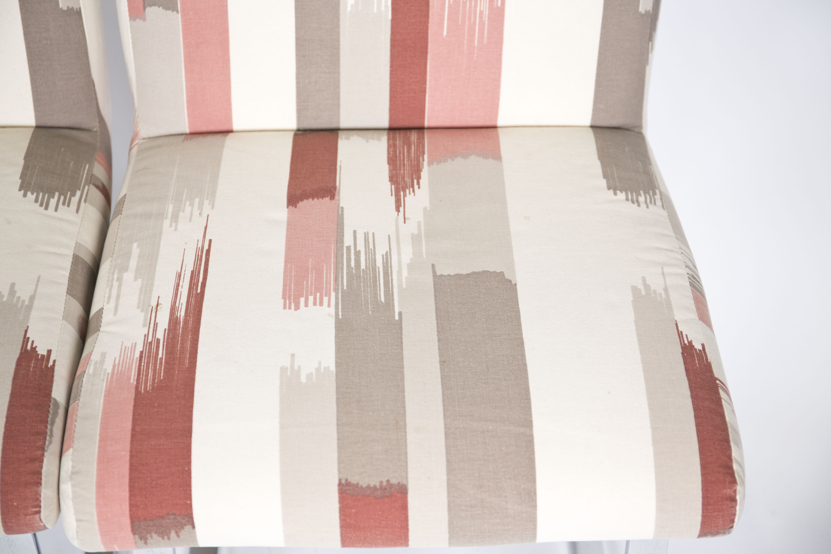 Mid Century Modern Upholstered Metal Frame Chairs by Design Institute America