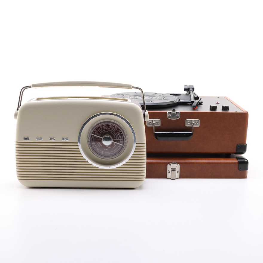 Bush and Crosley Vintage Style Contemporary Radio and Turntable