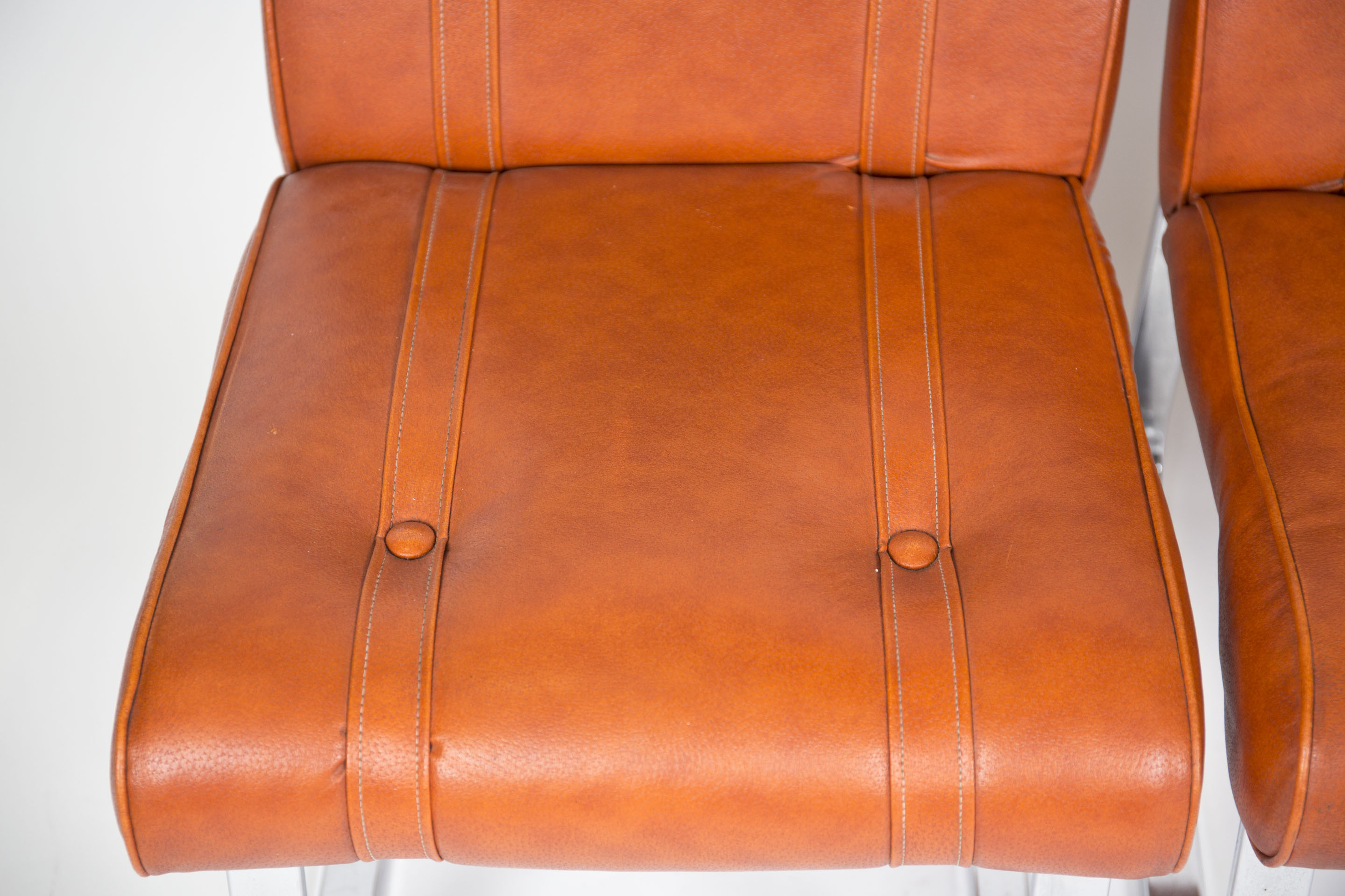 Mid Century Modern Vinyl and Chrome Chairs by Douglas Furniture