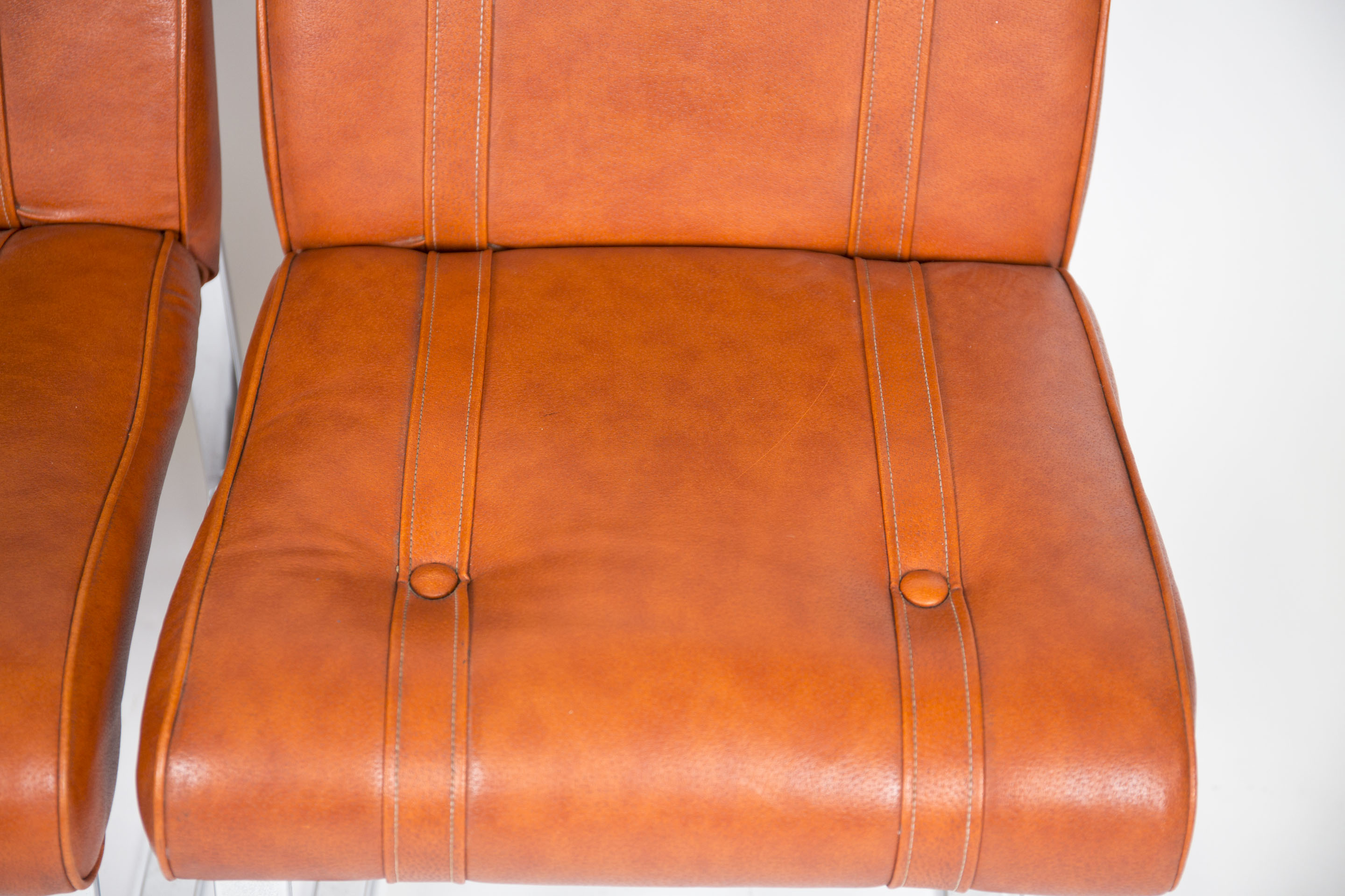 Mid Century Modern Vinyl and Chrome Chairs by Douglas Furniture