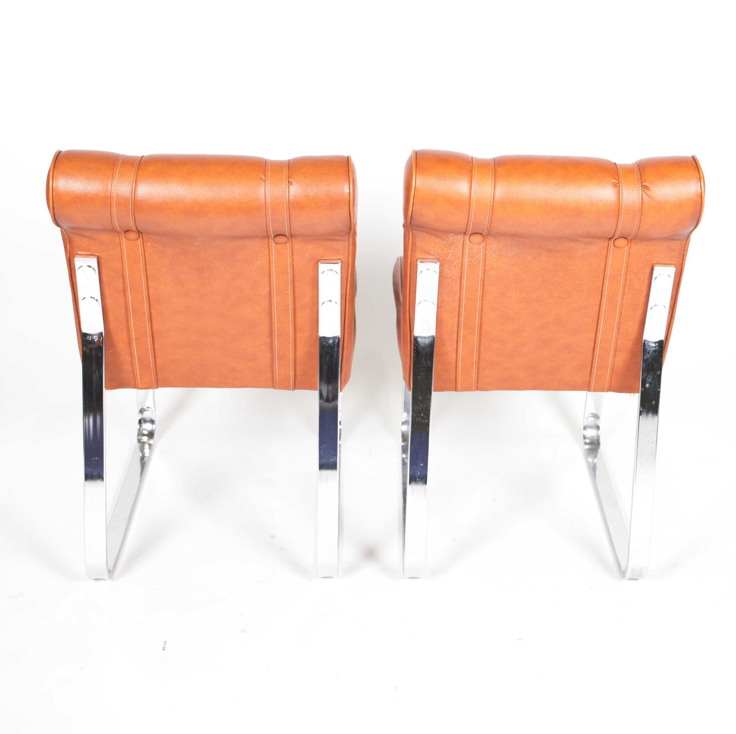 Mid Century Modern Vinyl and Chrome Chairs by Douglas Furniture