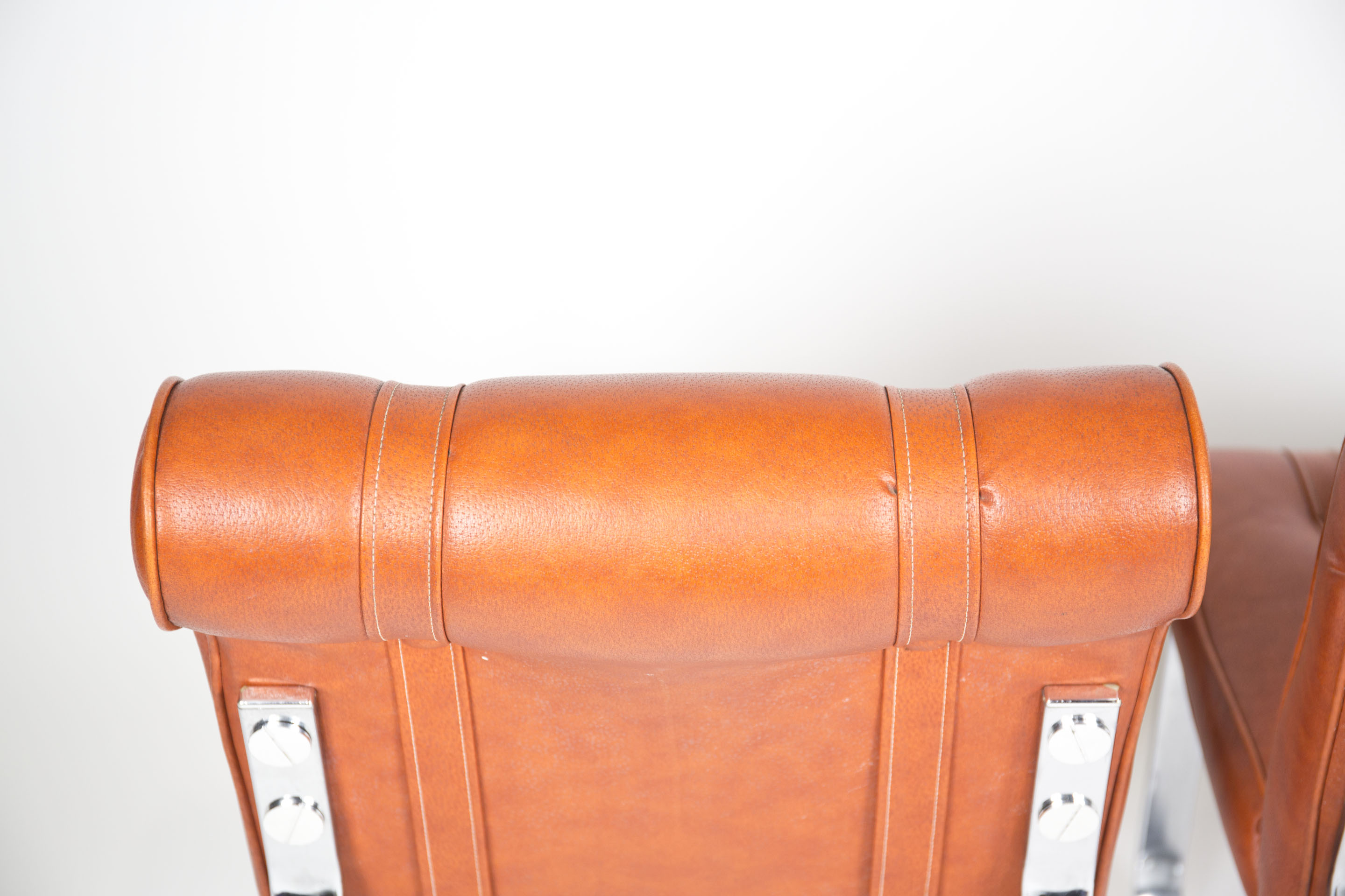 Mid Century Modern Vinyl and Chrome Chairs by Douglas Furniture