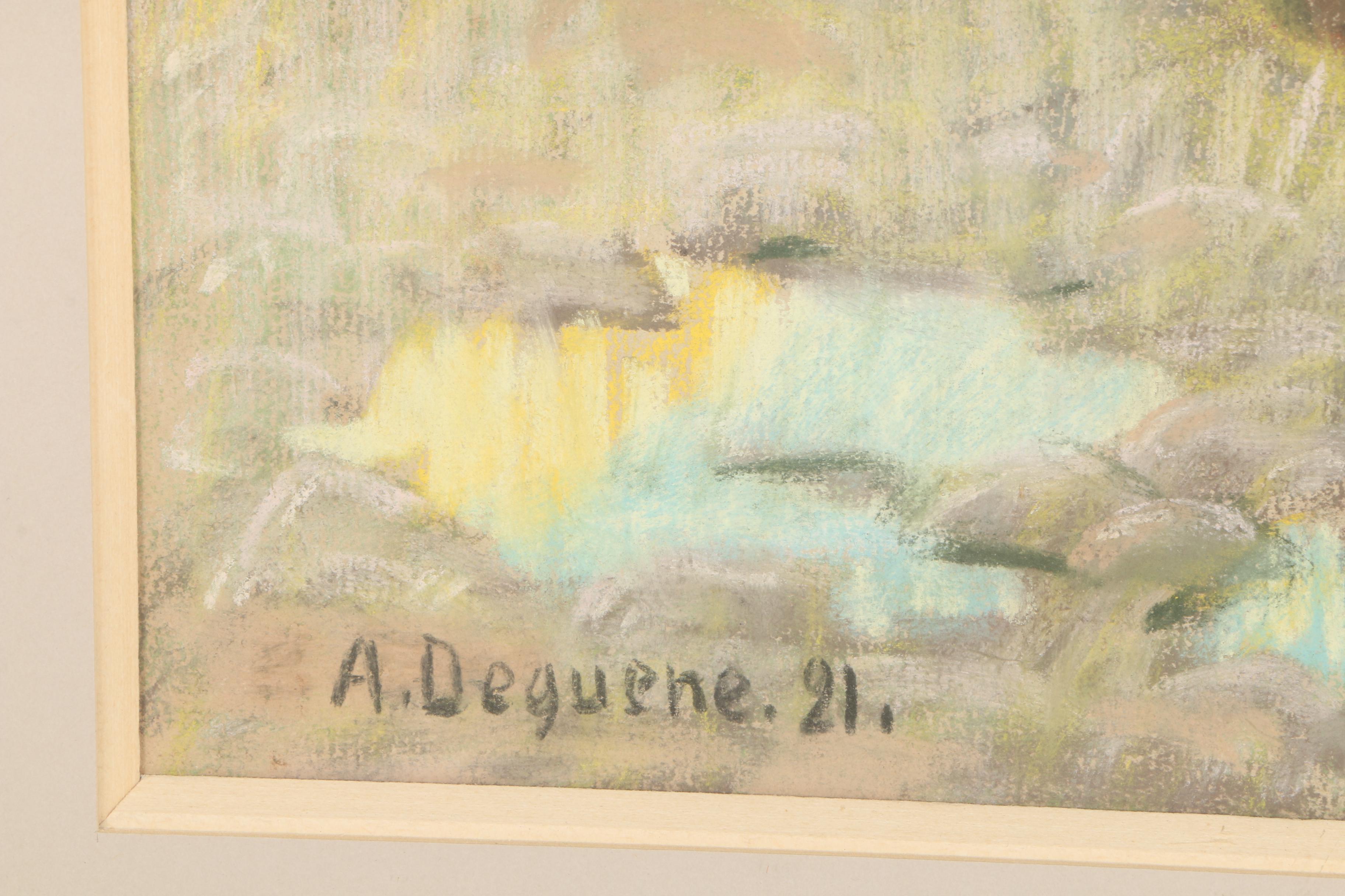 Albert Dequene Pastel Drawing "Marchand de Legumes"