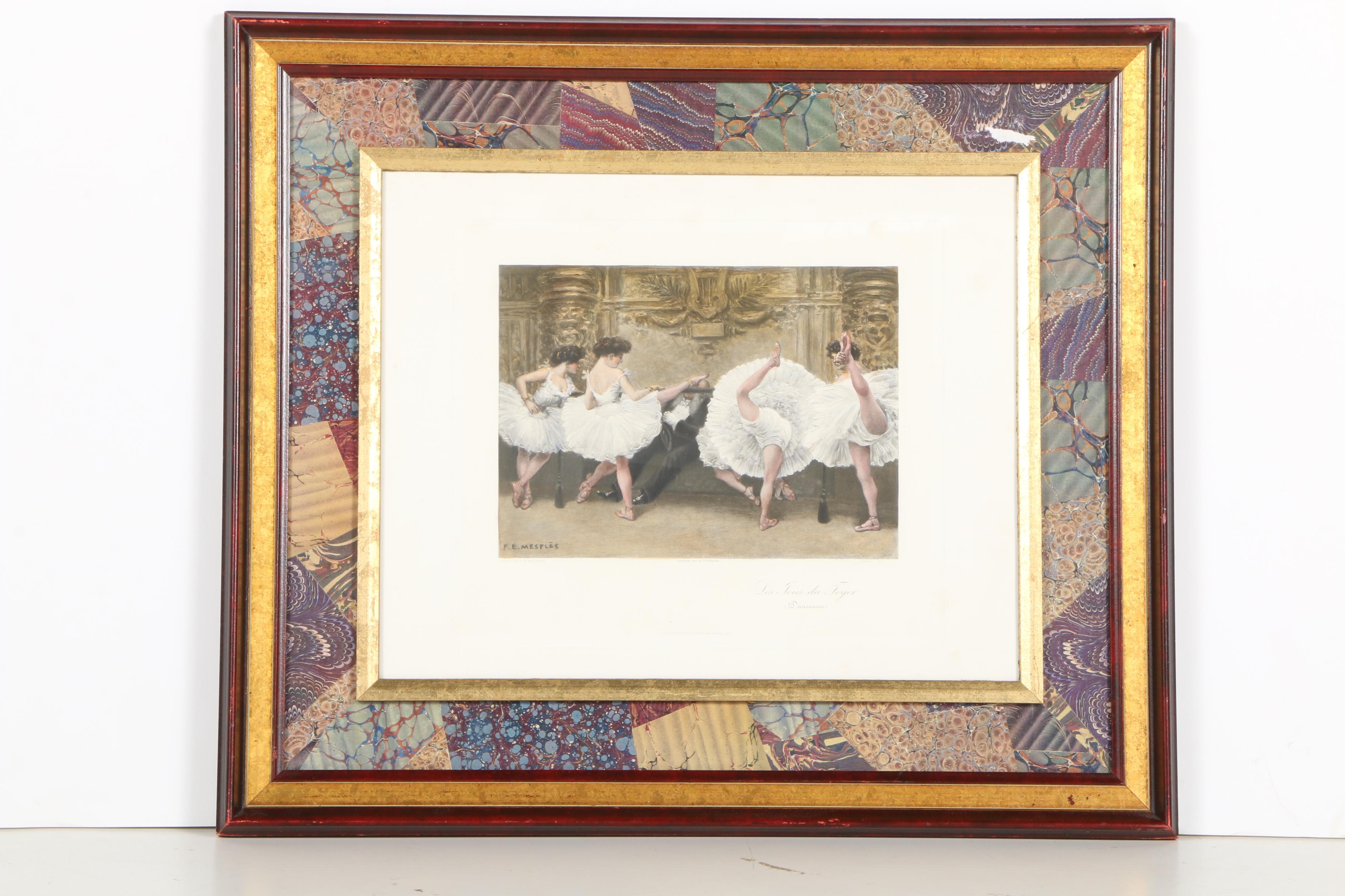 After Paul Eugene Mesples Lithograph "Les Joies du Foyer"