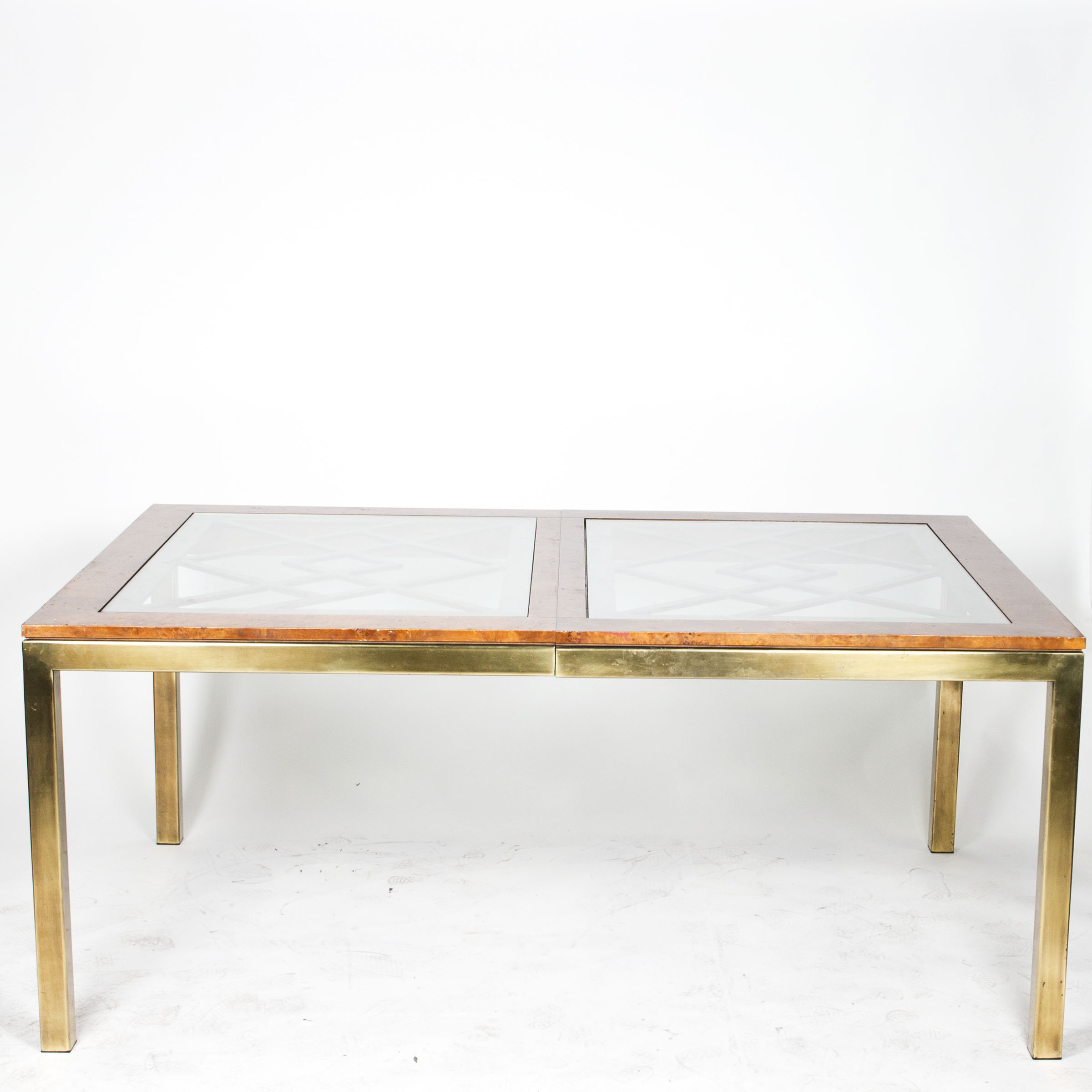 Vintage Glass Top Dining Table