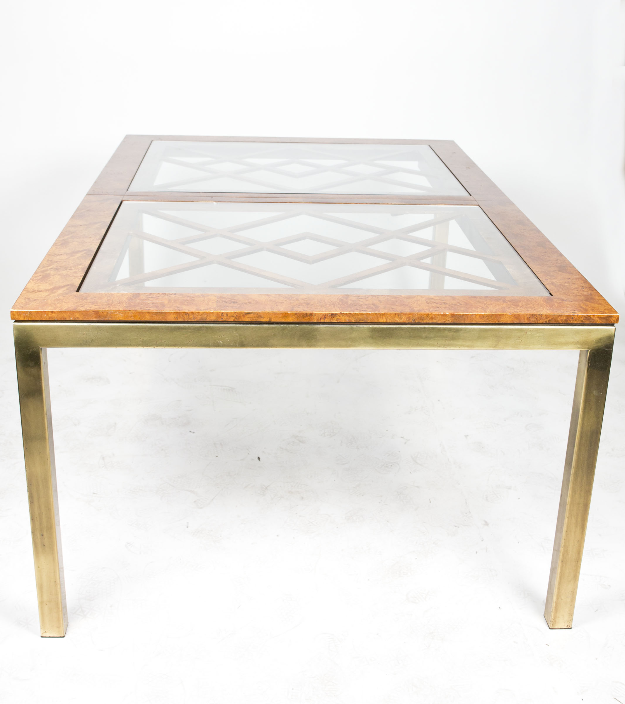 Vintage Glass Top Dining Table
