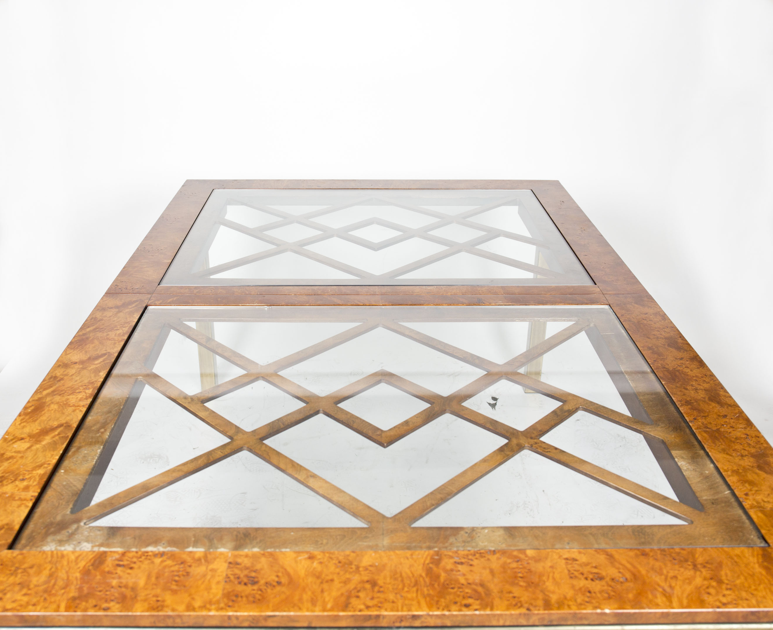Vintage Glass Top Dining Table