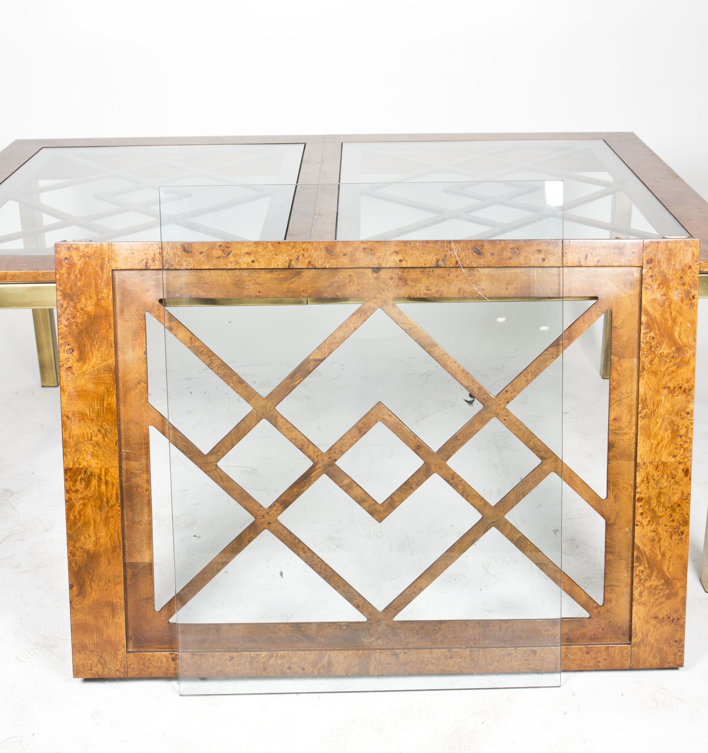 Vintage Glass Top Dining Table