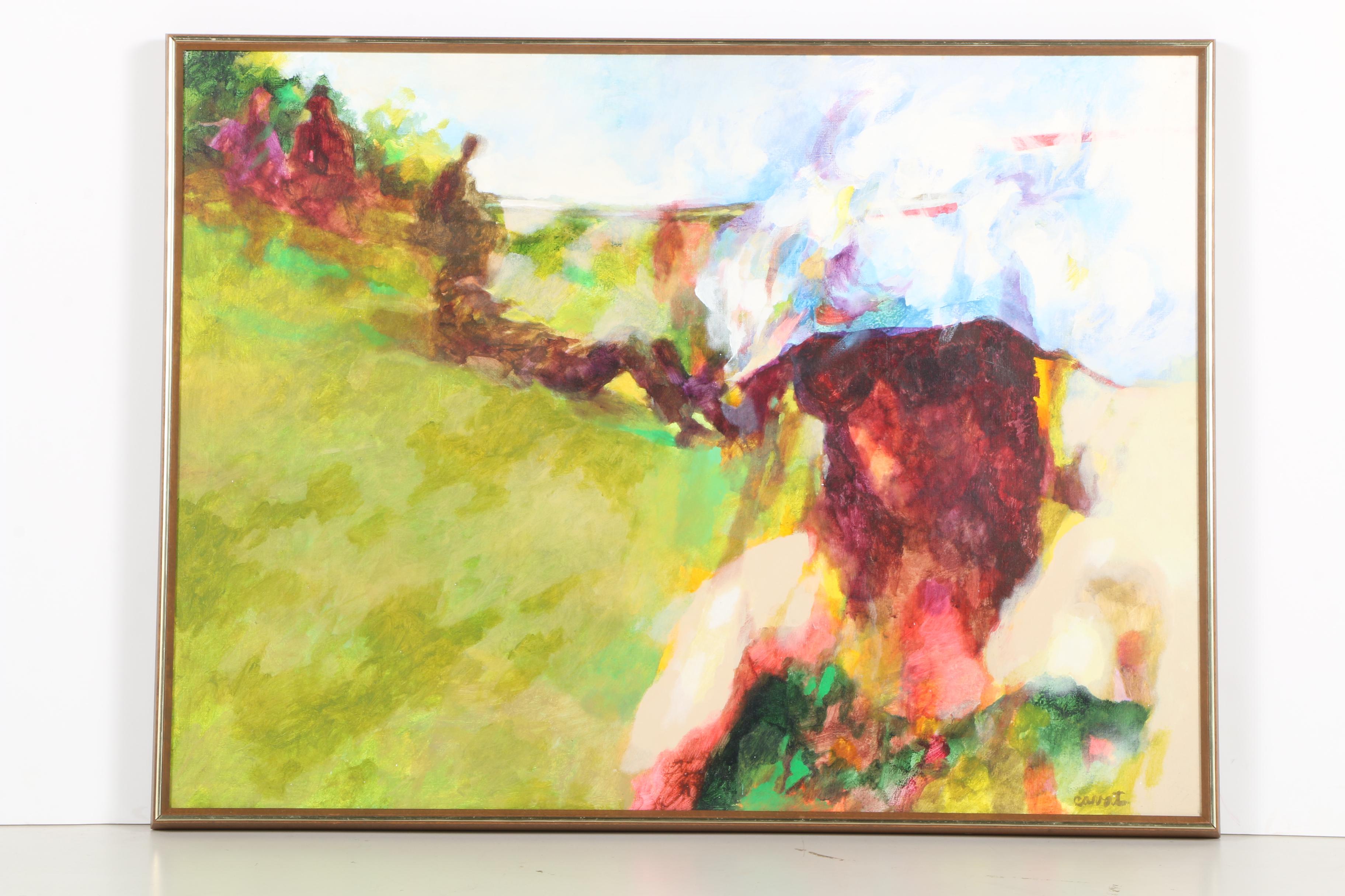 Irma Cavat Signed Acrylic On Canvas "White Plumes at Golden Gate"