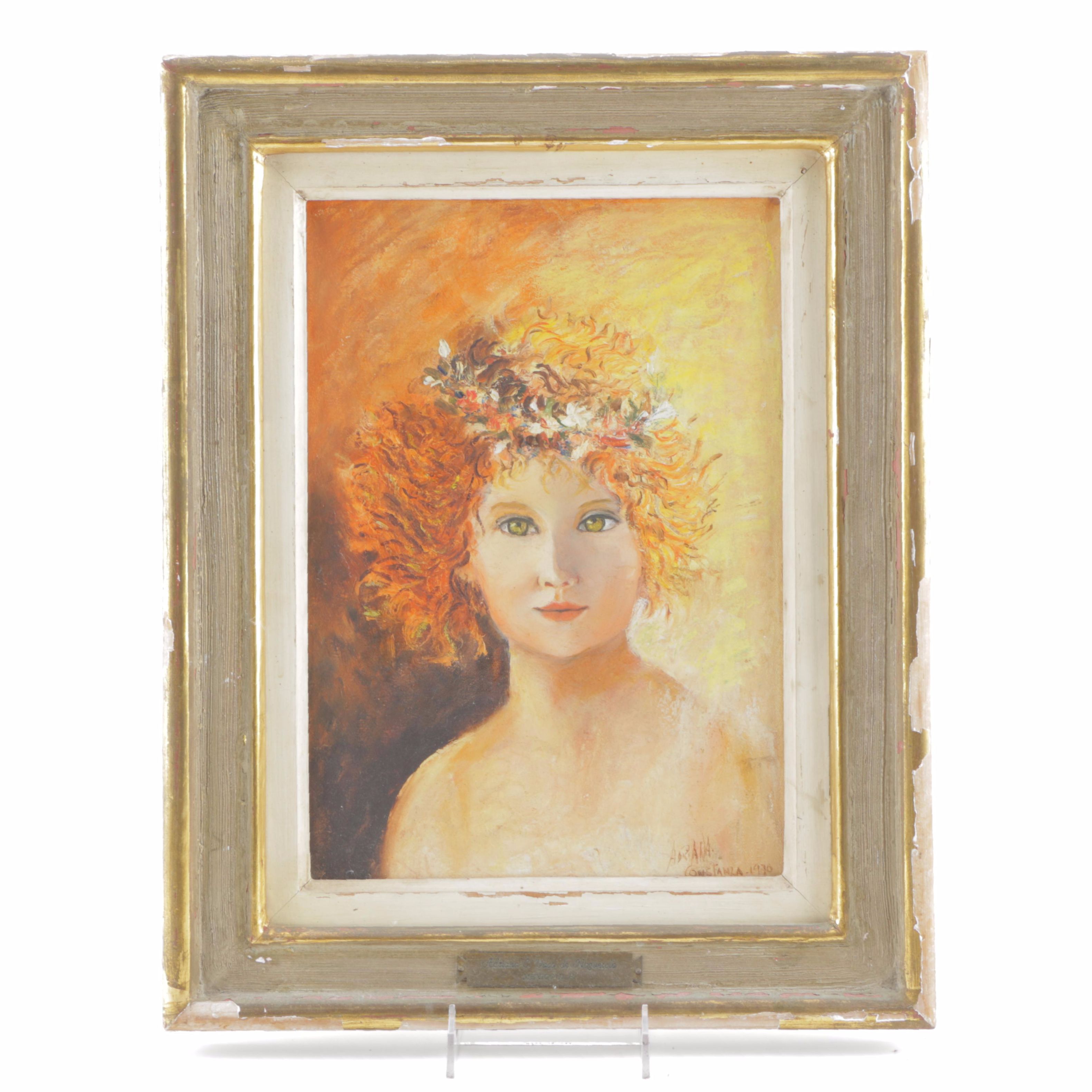 Adriana Constanza Oil Painting on Canvas "Flora-Nina"