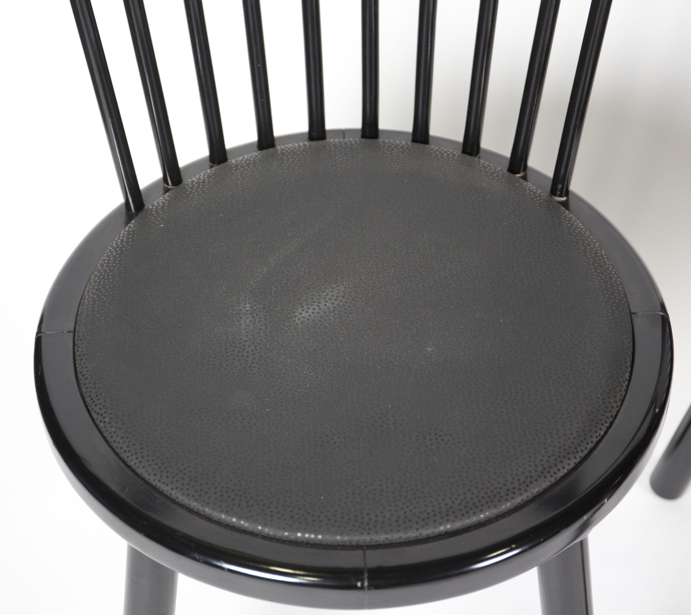 Contemporary Spindle Back Black Chairs