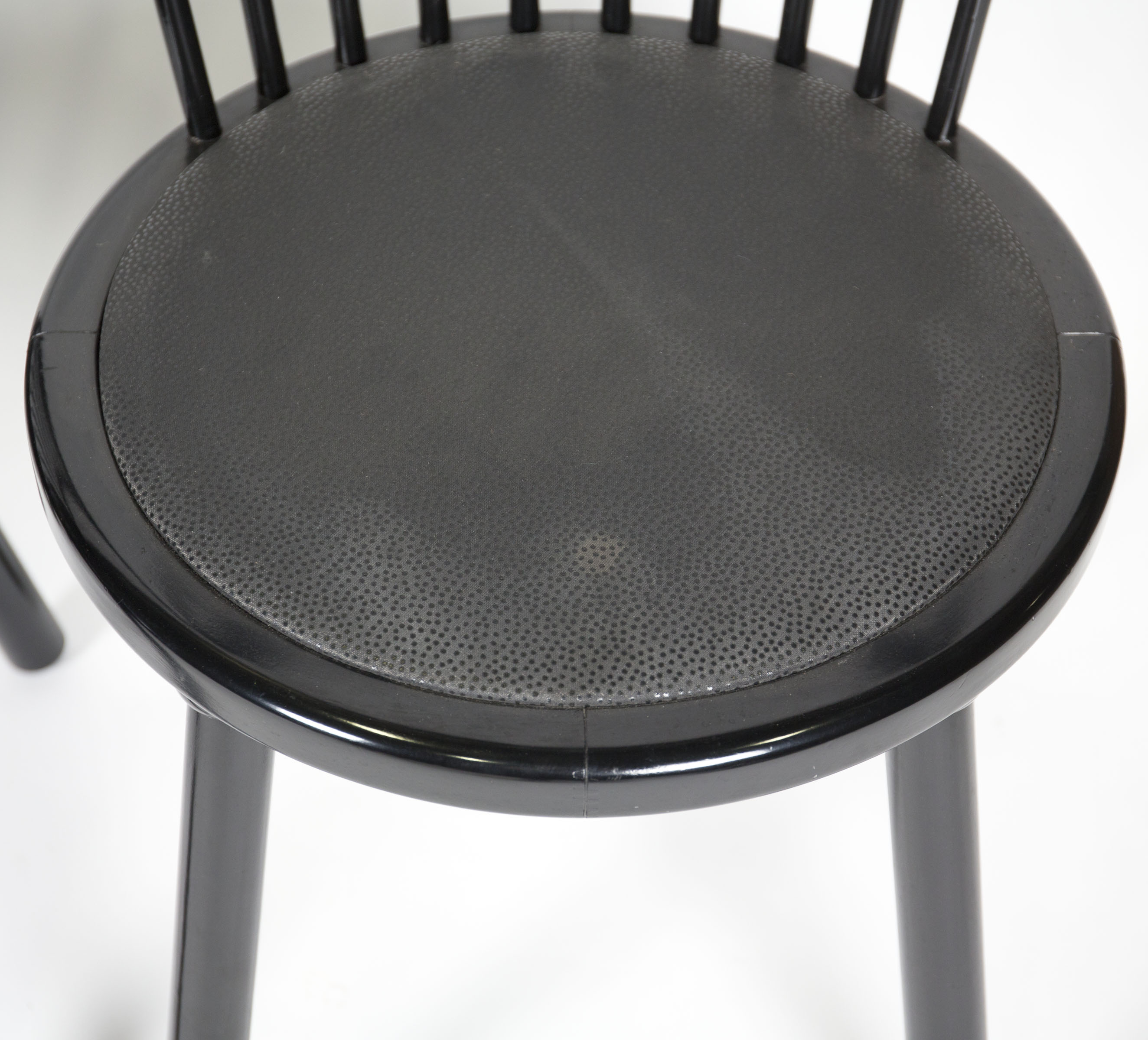 Contemporary Spindle Back Black Chairs