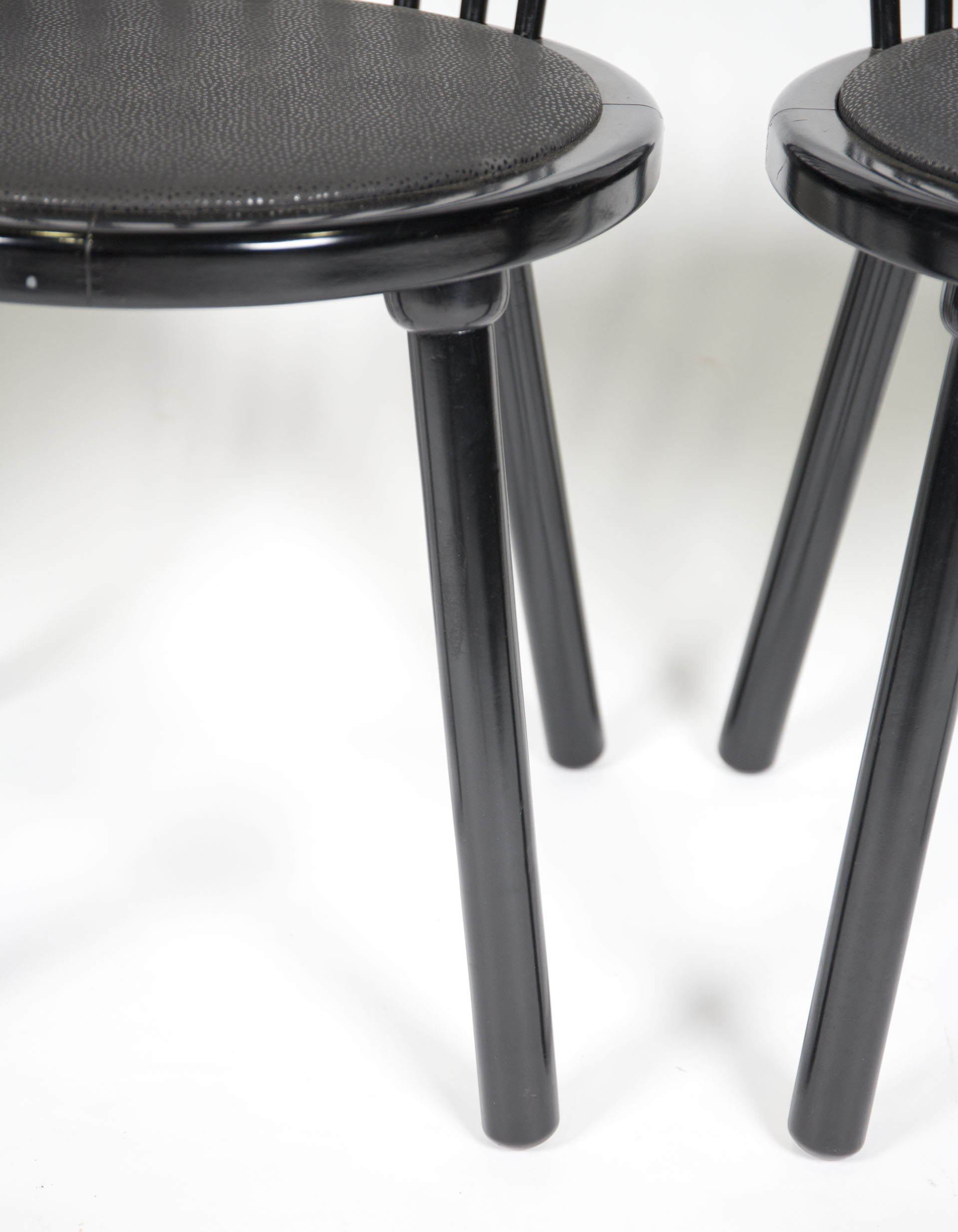 Contemporary Spindle Back Black Chairs