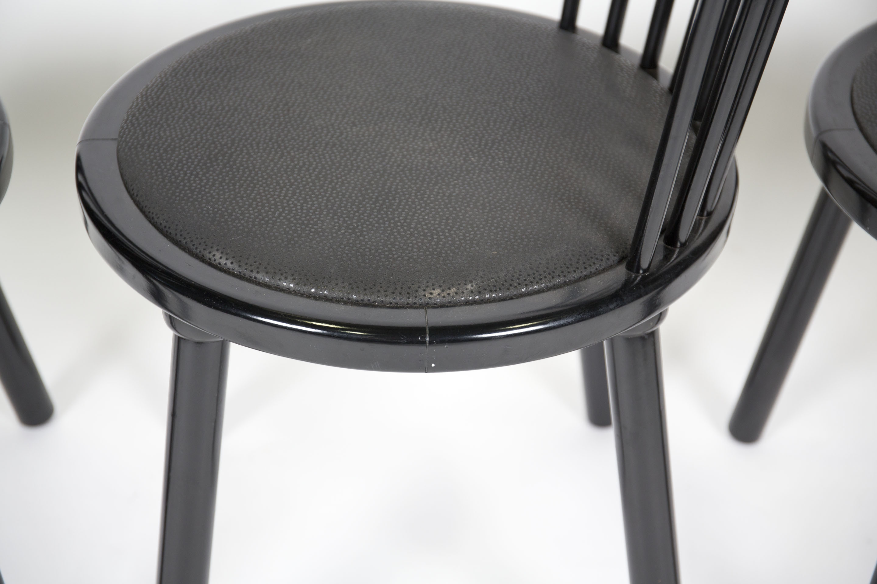 Contemporary Spindle Back Black Chairs