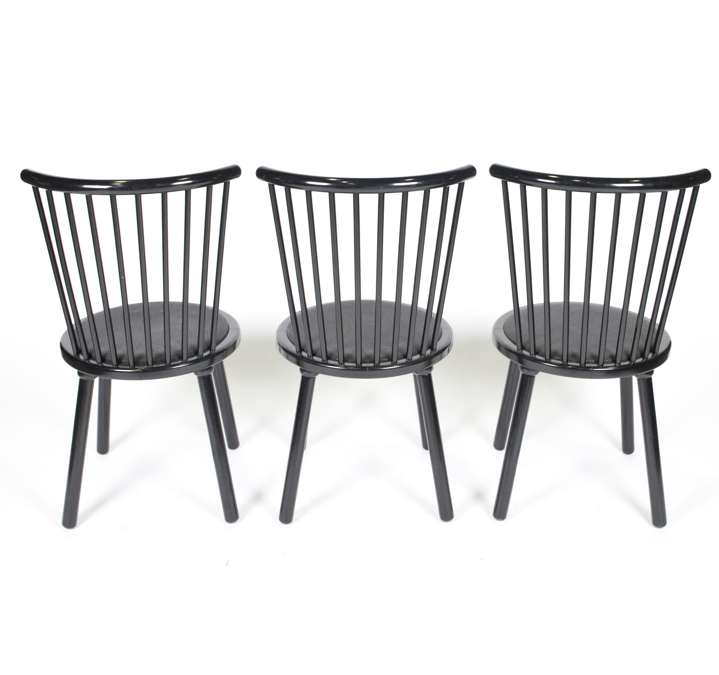 Contemporary Spindle Back Black Chairs