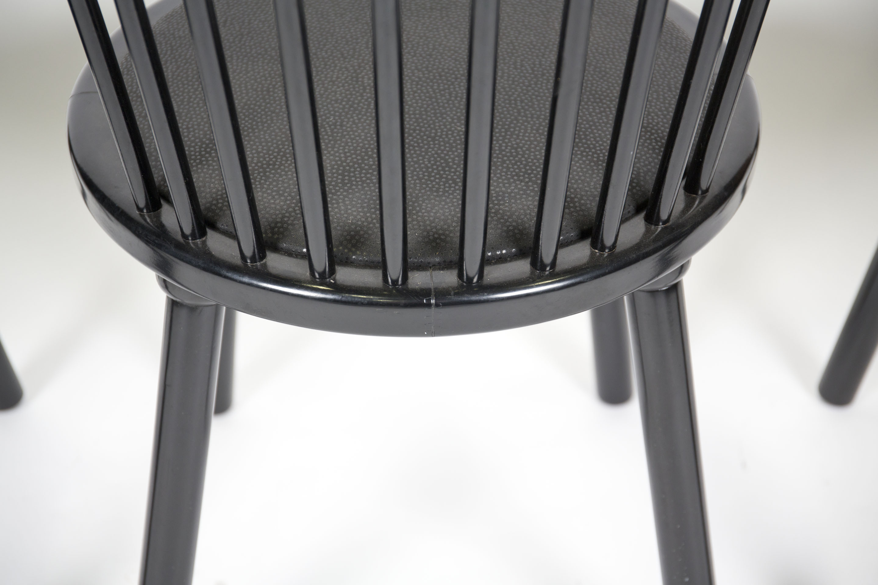 Contemporary Spindle Back Black Chairs