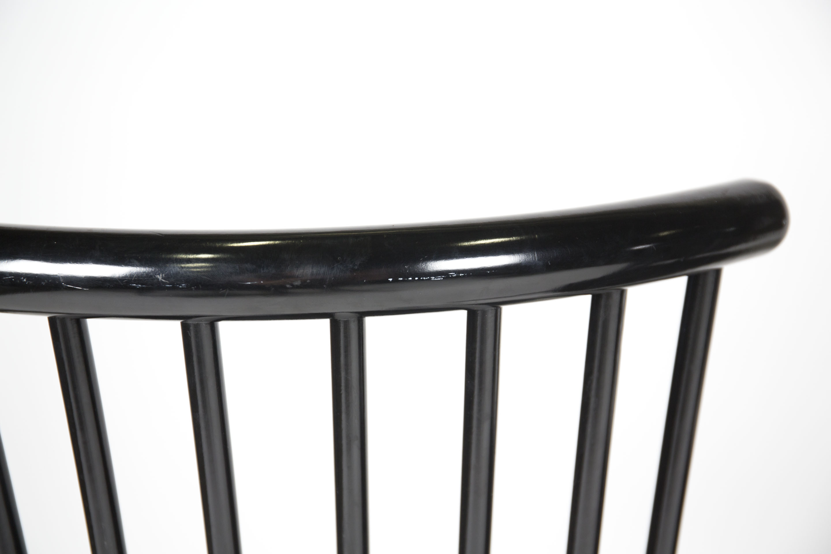 Contemporary Spindle Back Black Chairs