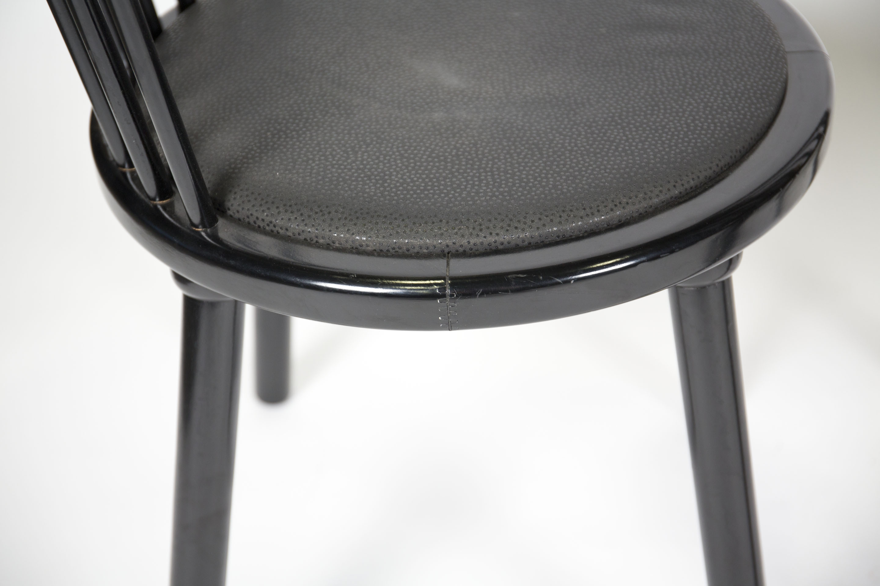 Contemporary Spindle Back Black Chairs