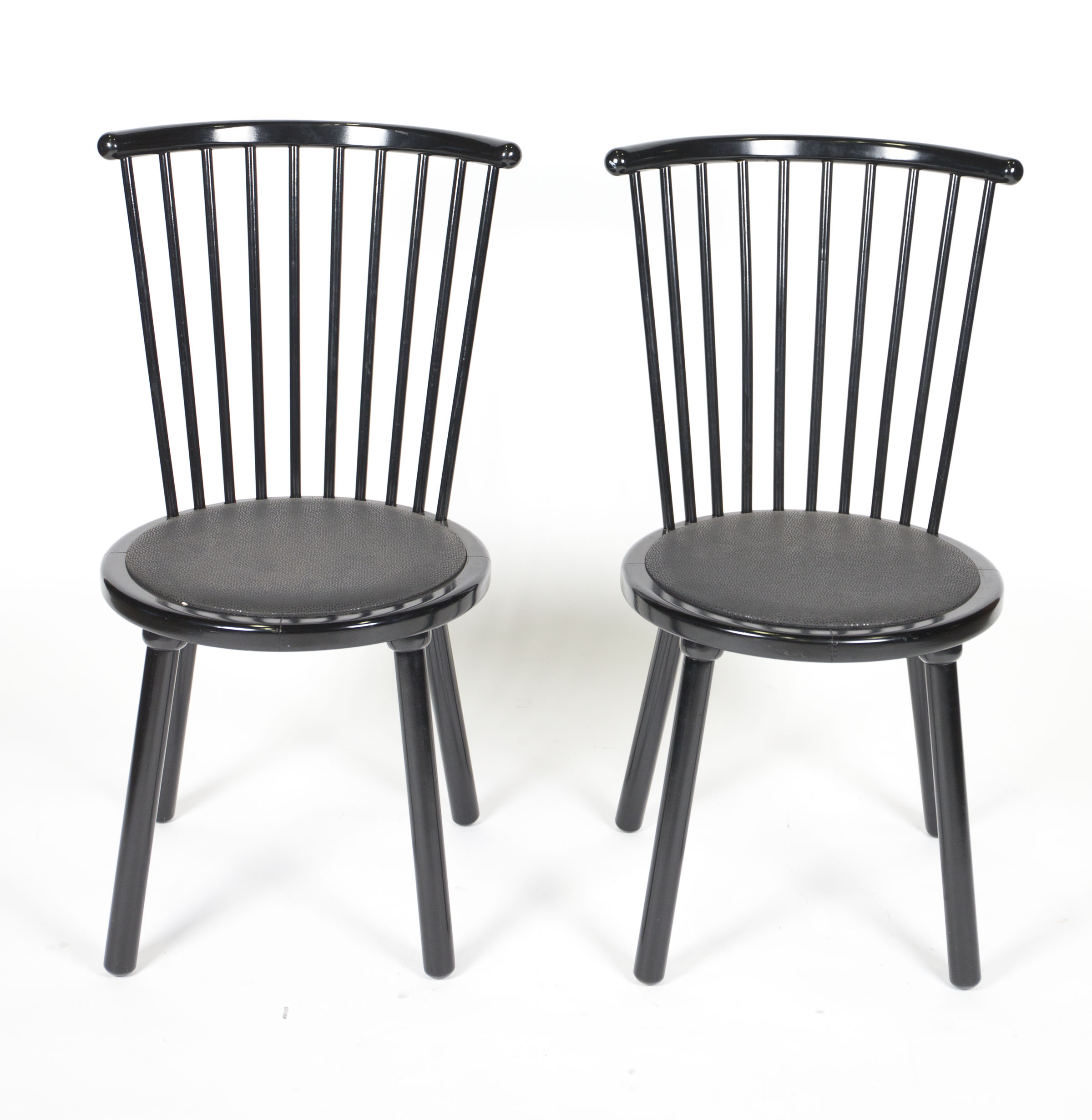 Contemporary Spindle Back Black Chairs