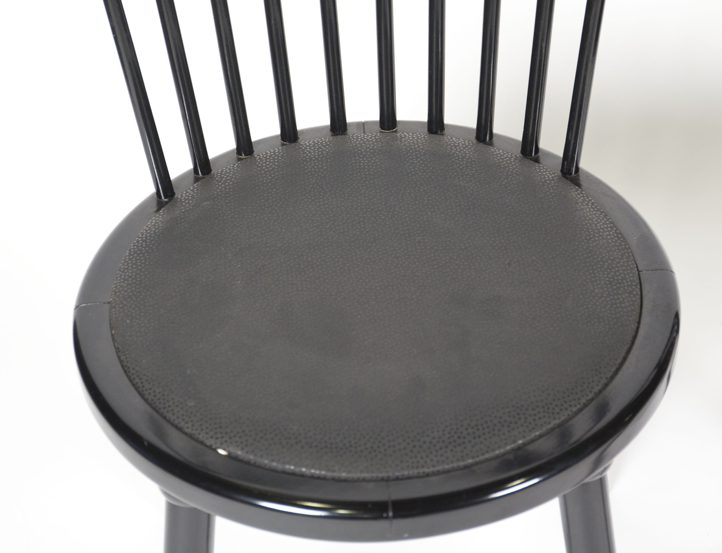 Contemporary Spindle Back Black Chairs
