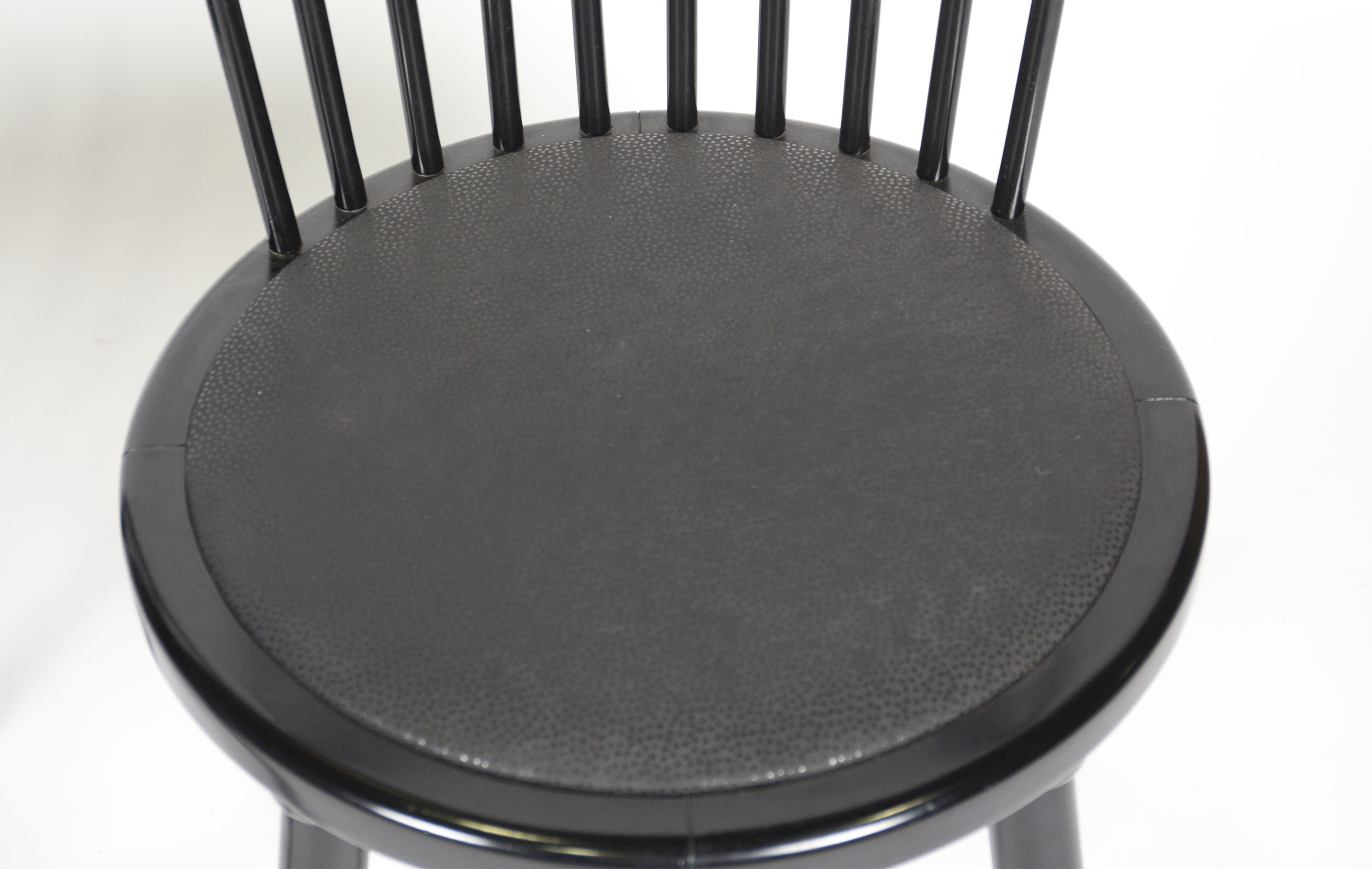 Contemporary Spindle Back Black Chairs