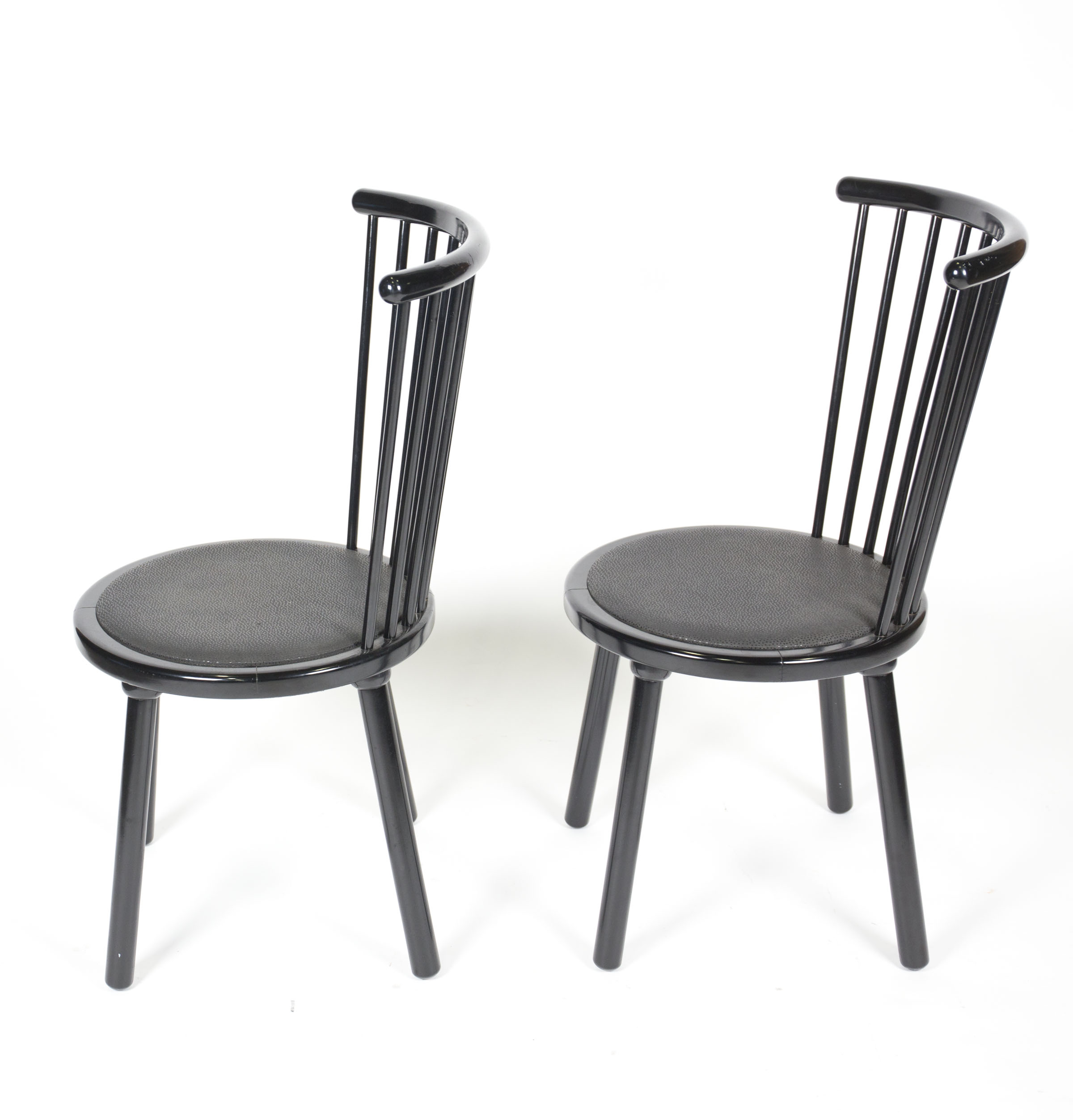 Contemporary Spindle Back Black Chairs