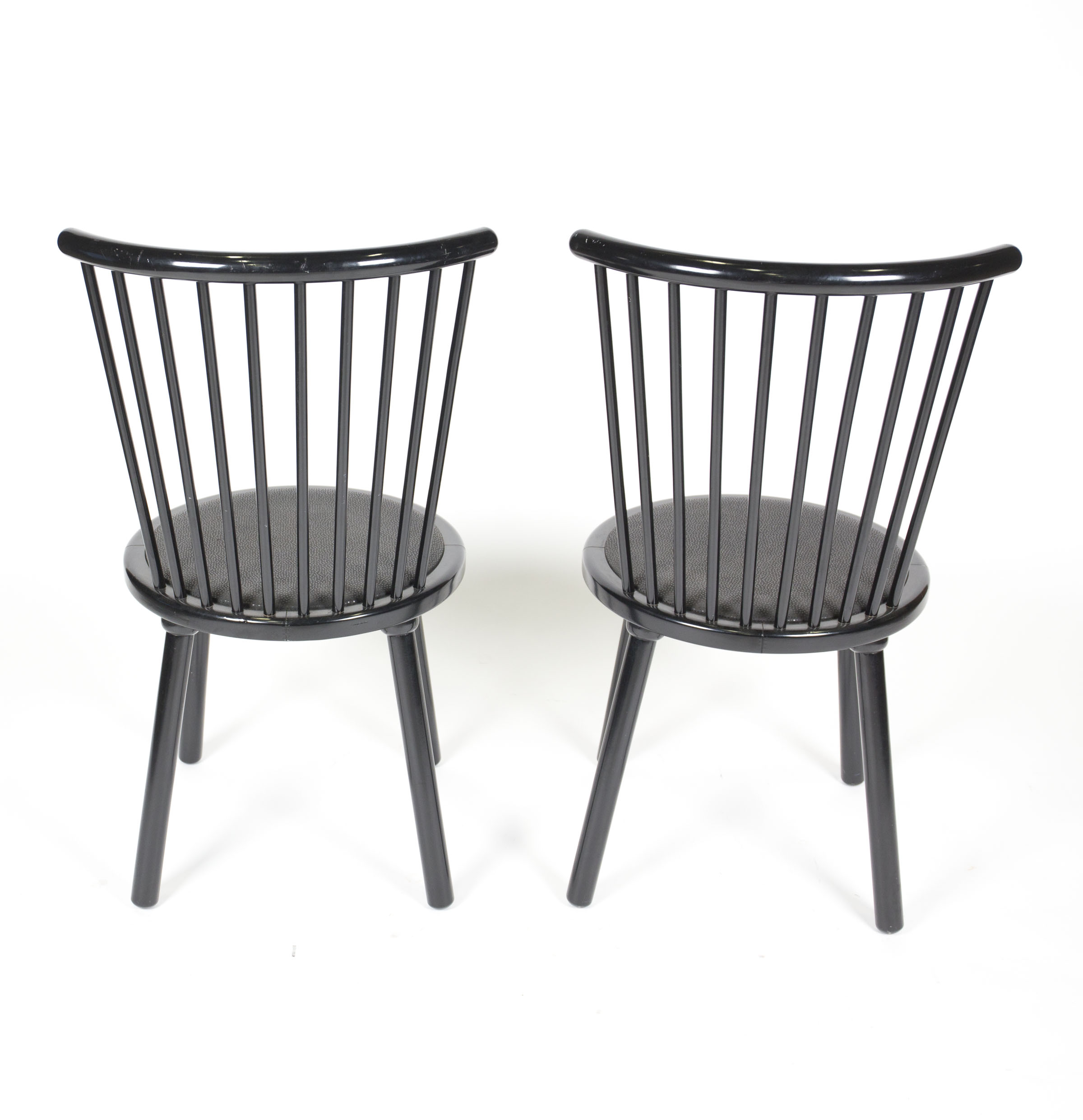 Contemporary Spindle Back Black Chairs