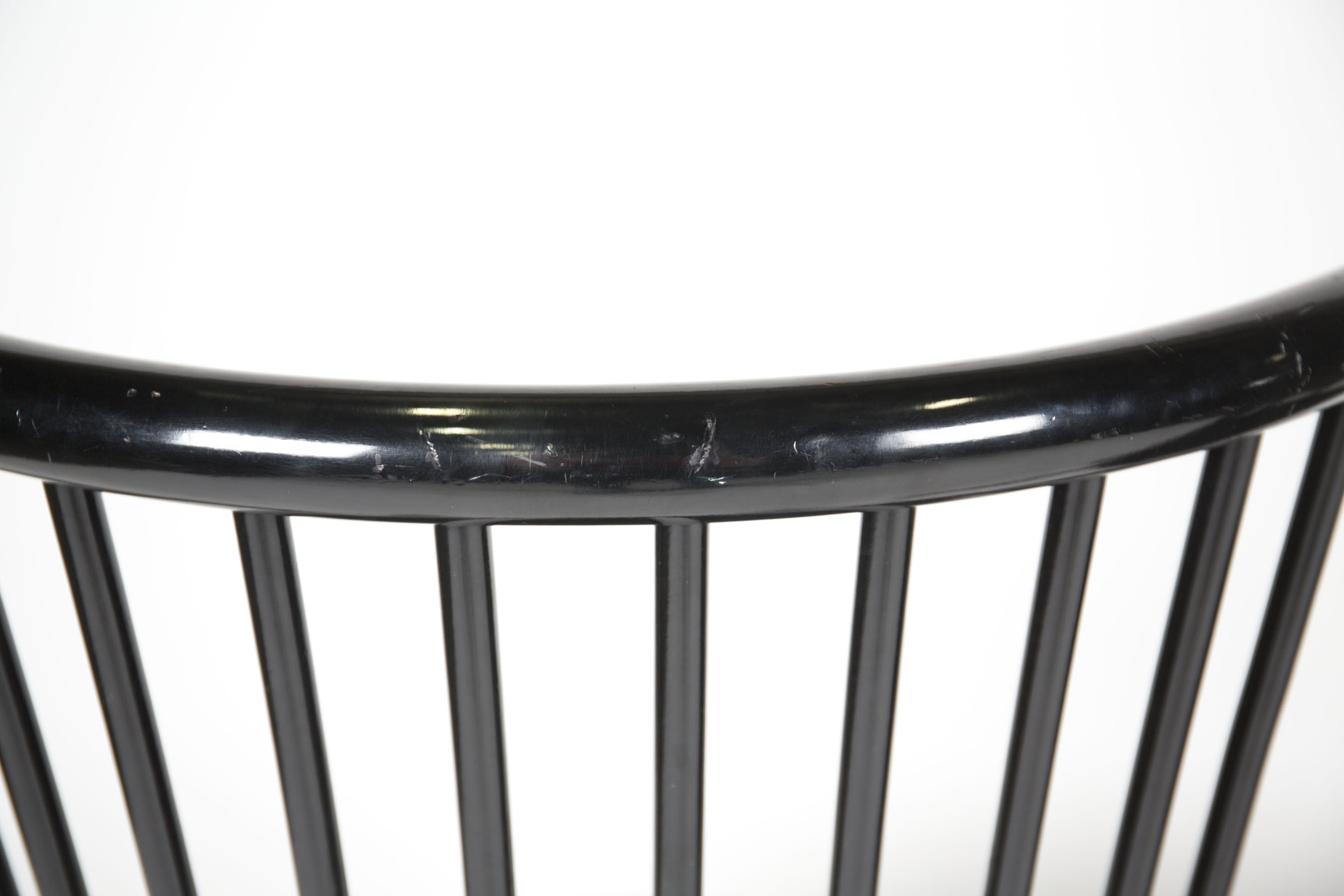 Contemporary Spindle Back Black Chairs