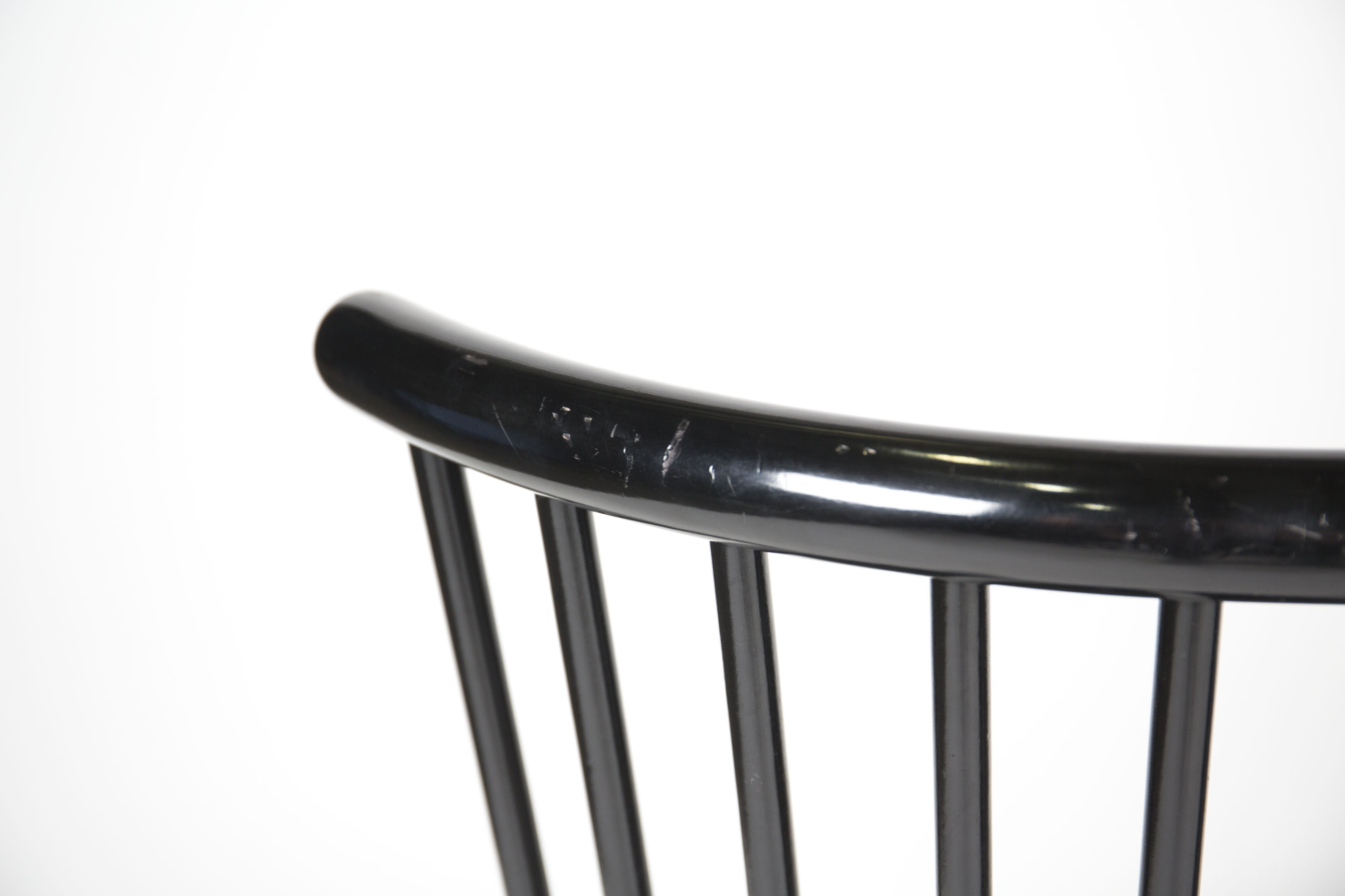 Contemporary Spindle Back Black Chairs