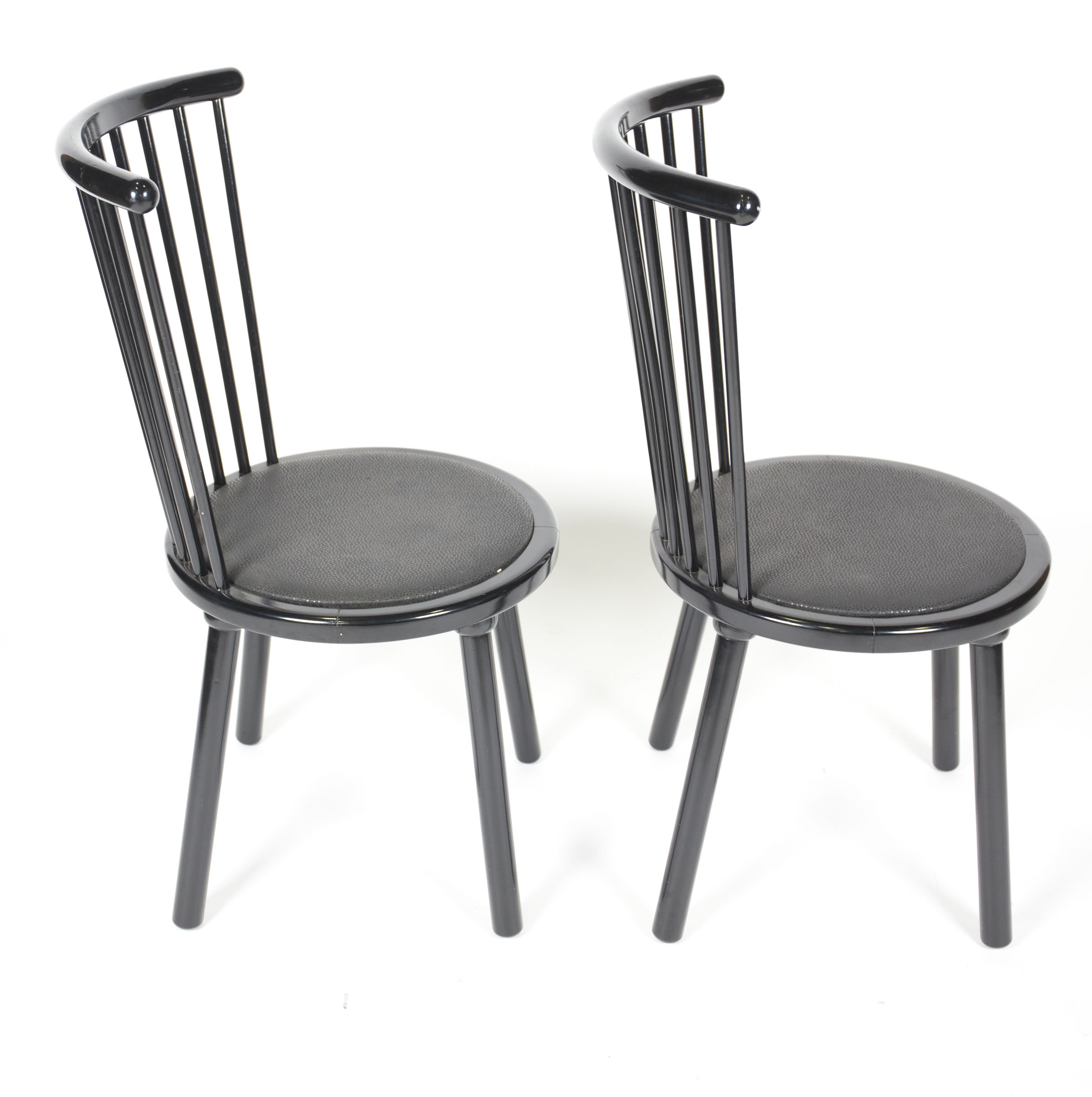 Contemporary Spindle Back Black Chairs